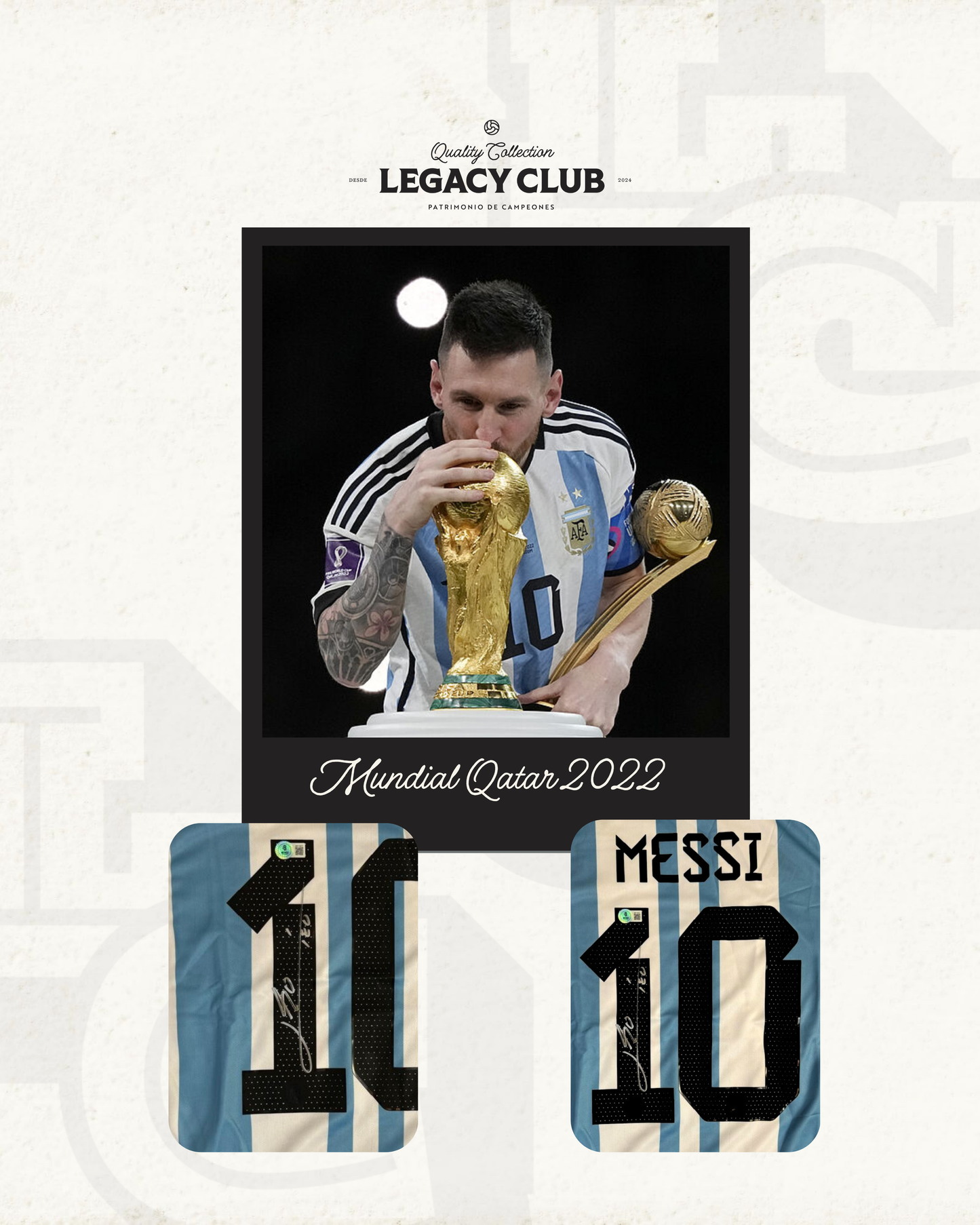 Camiseta Autografiada Lionel Messi Mundial Qatar 2022
