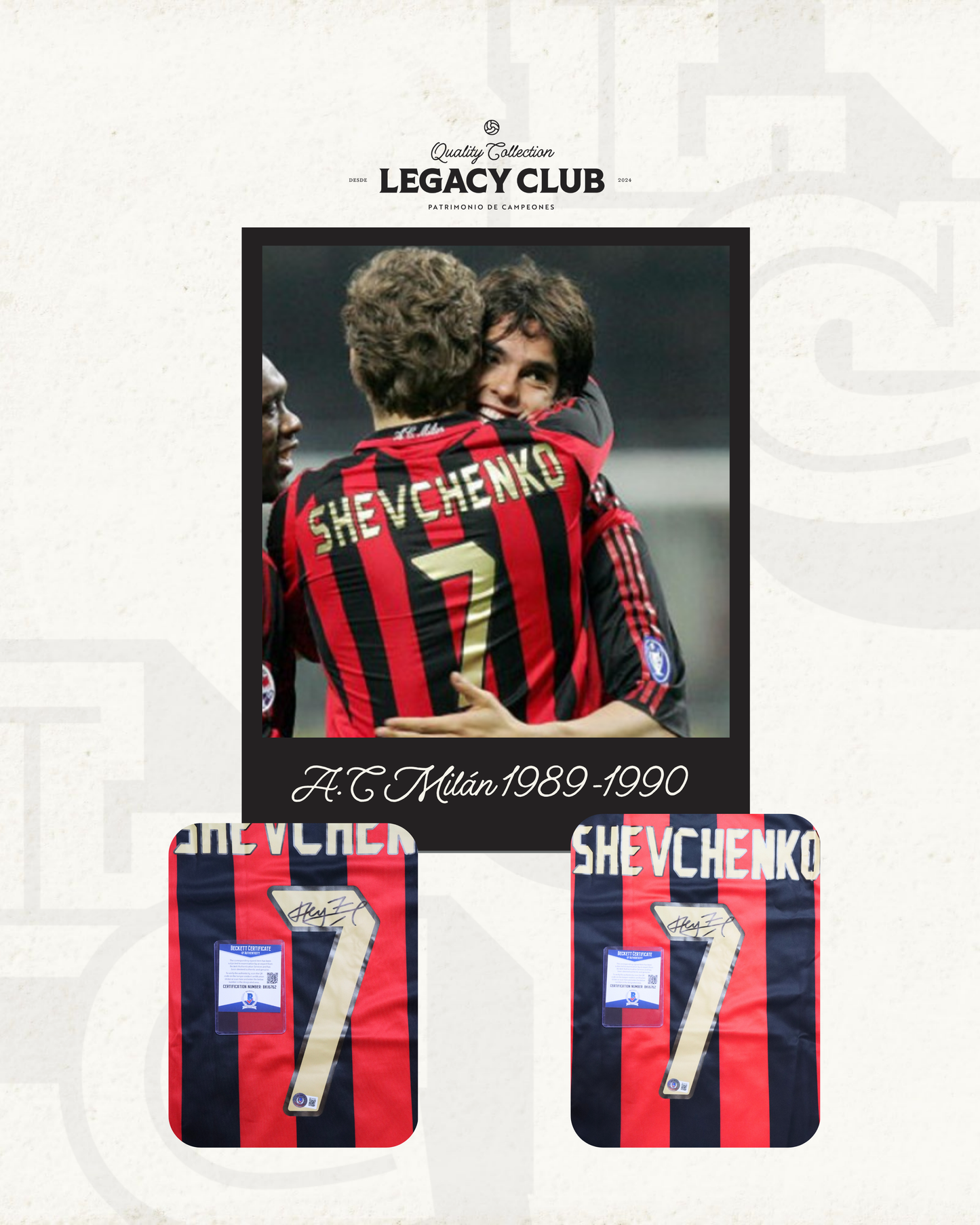Camiseta Autografiada Andriy Shevchenko AC. Milán 1989-1990