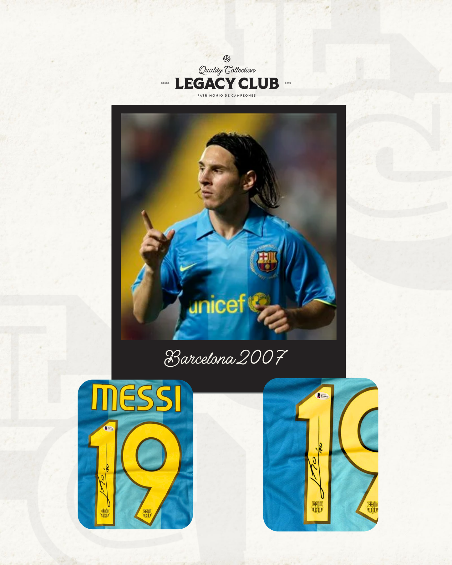 Camiseta Autografiada Lionel Messi Barcelona 2007