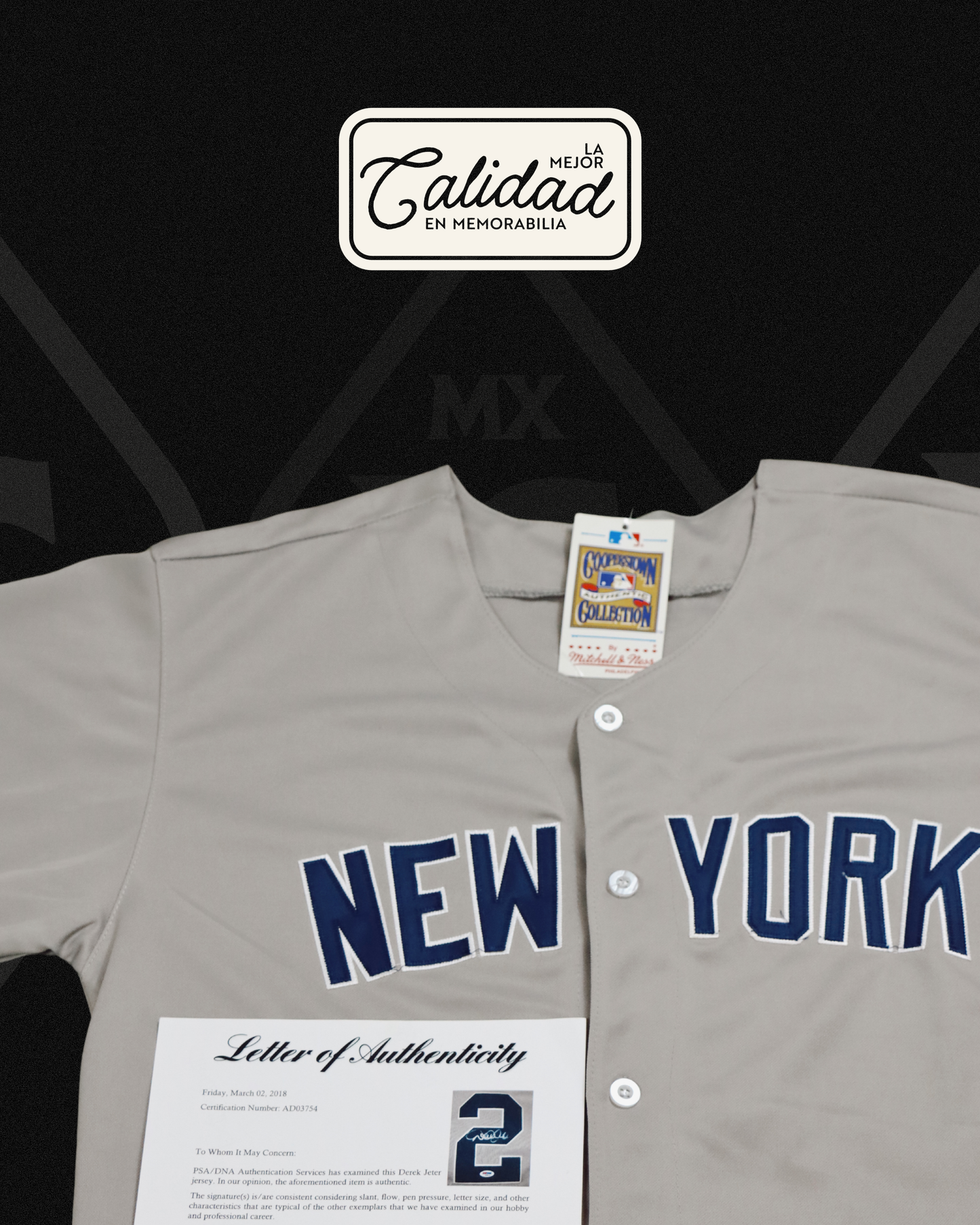 Camiseta Autografiada Derek Jeter Yankees