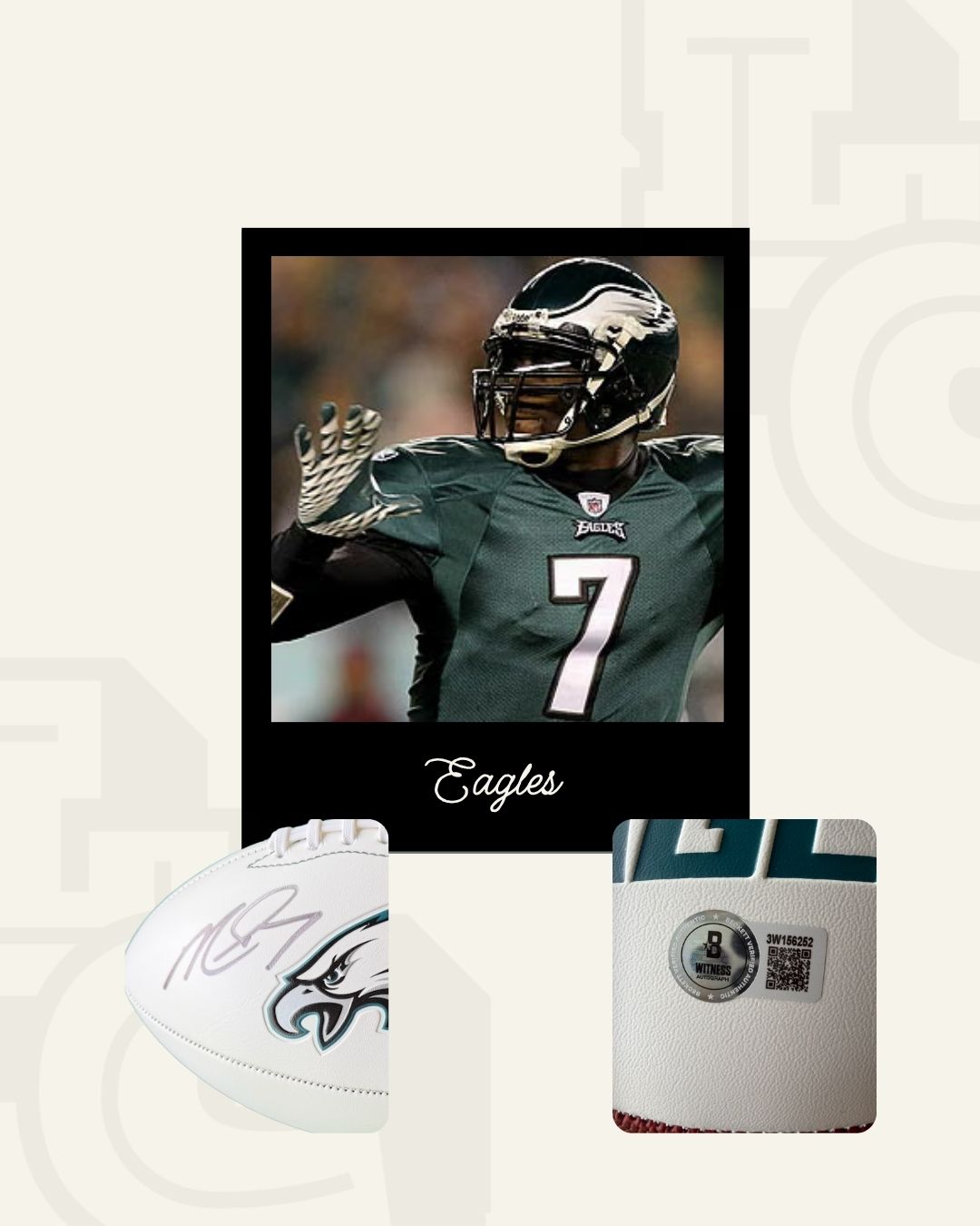 Balón firmado Michael Vick Eagles
