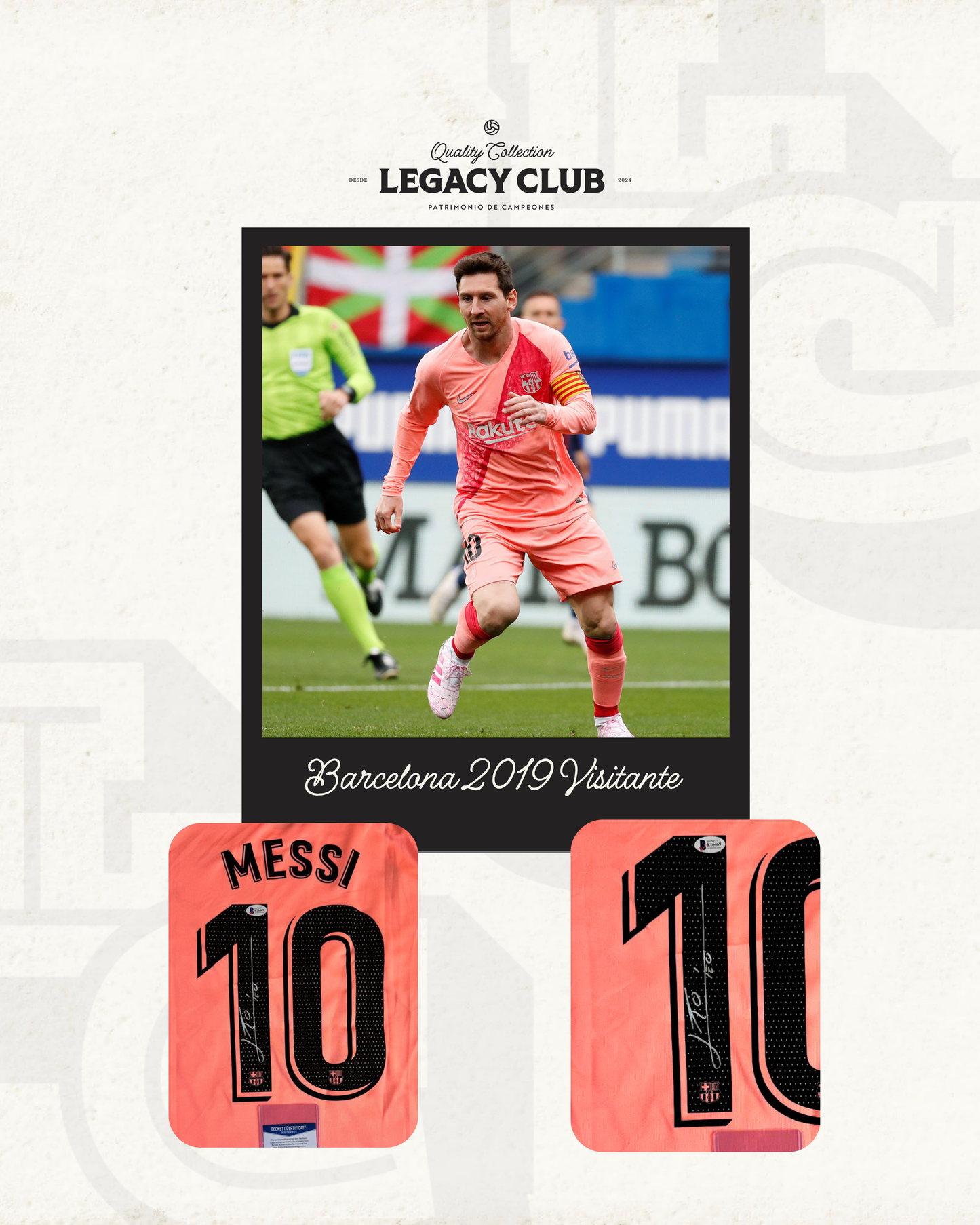 Camiseta Autografiada Lionel Messi Barcelona 2019 Visitante
