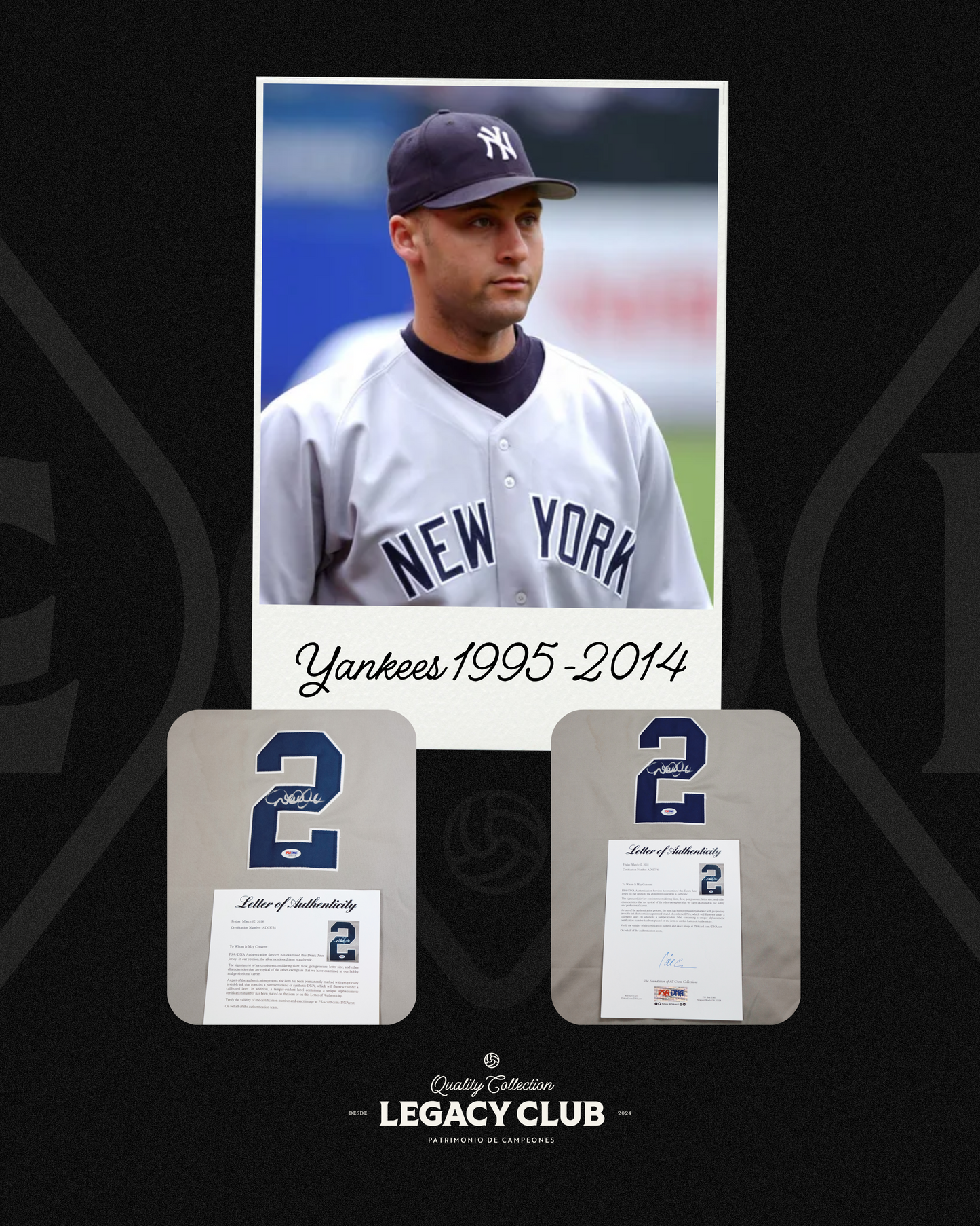 Camiseta Autografiada Derek Jeter Yankees