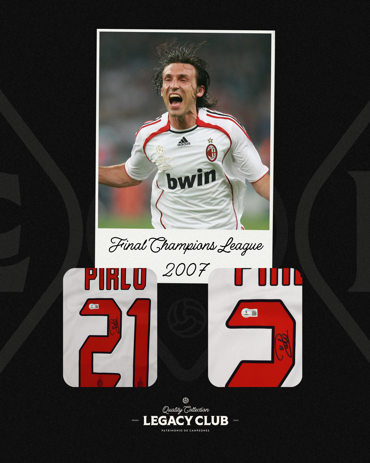 Camiseta Autogrfiada Andrea Pirlo Champions League