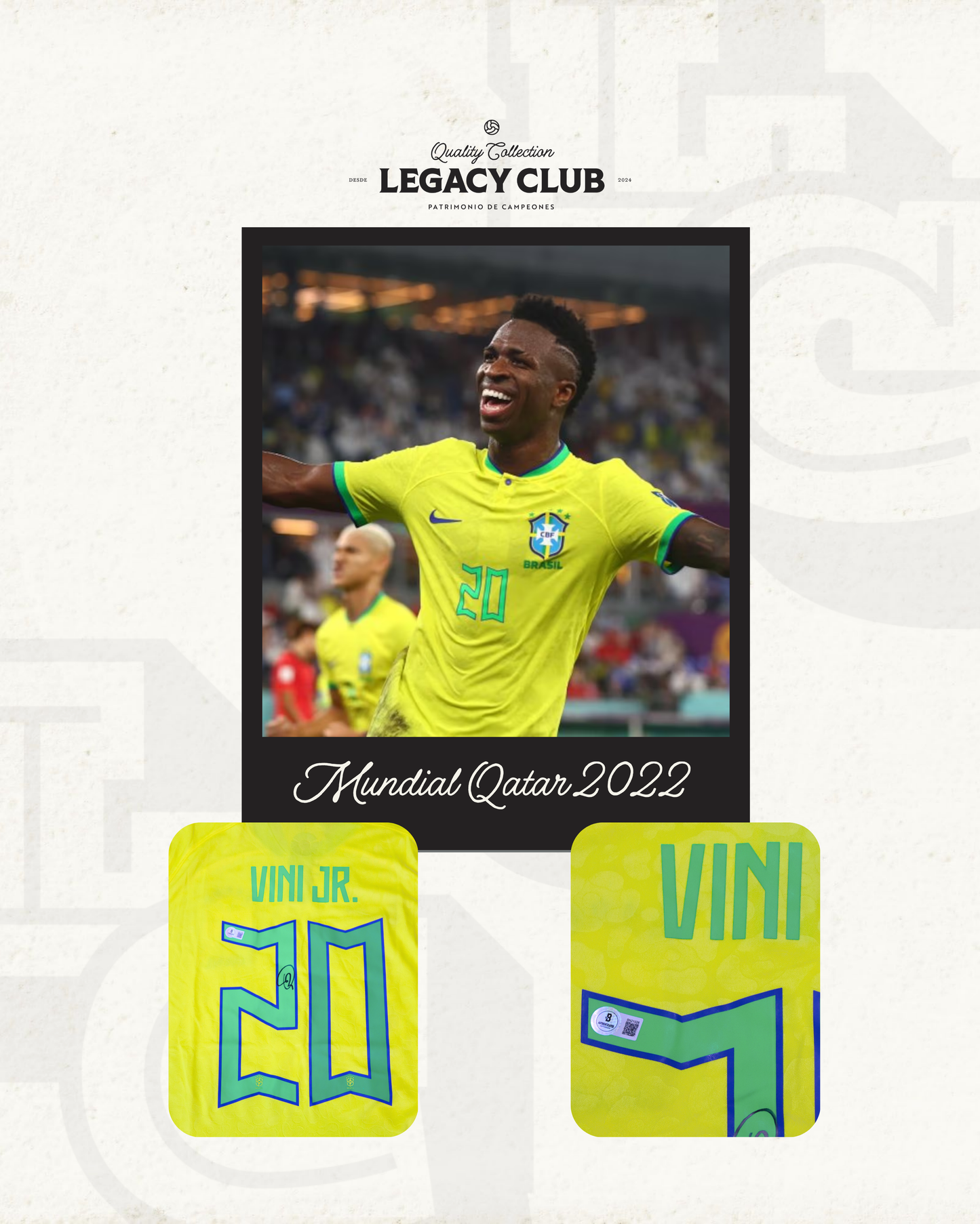 Camiseta Autografiada Vini Jr. Mundial Qatar