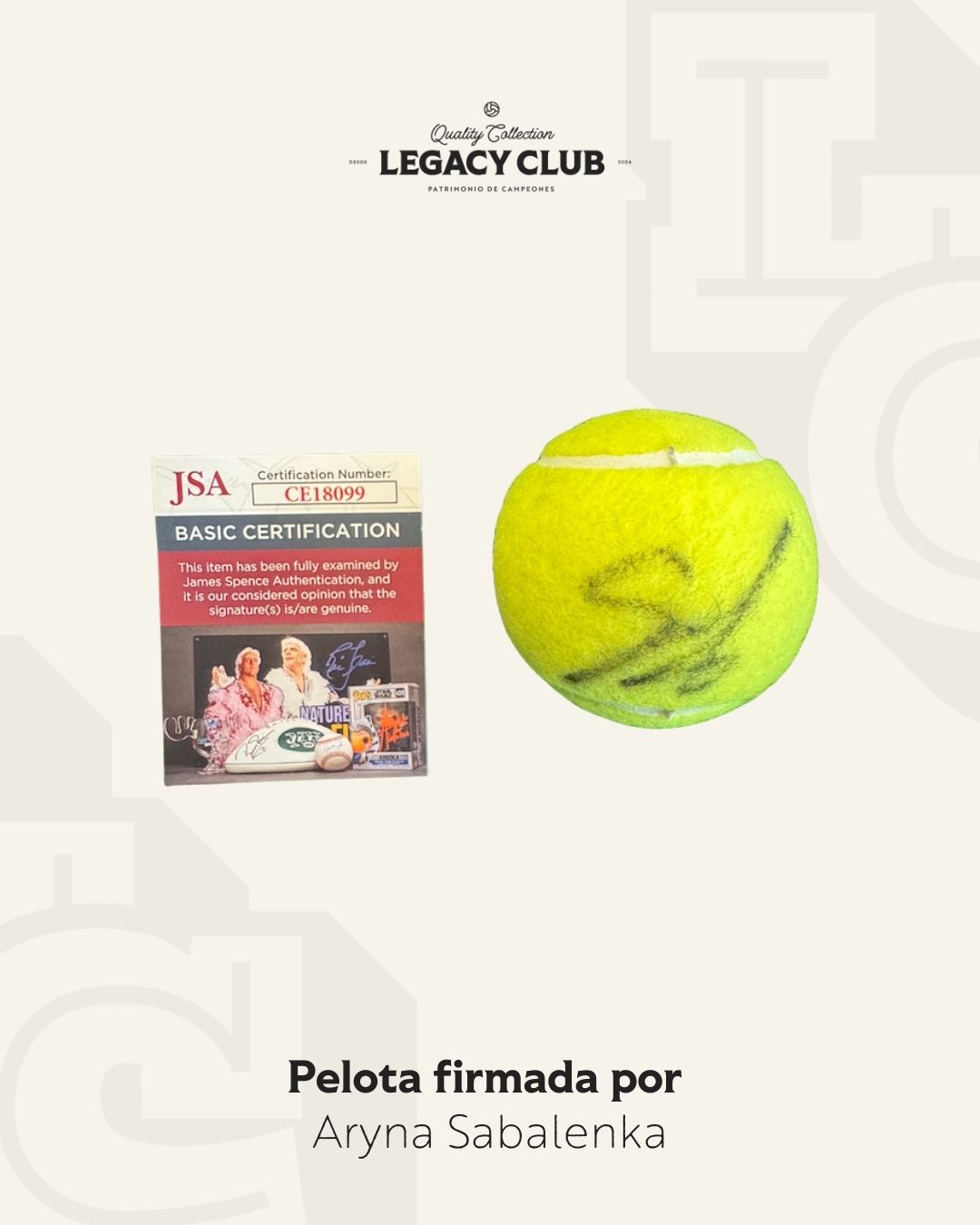 Pelota firmada Aryna Sabalenka