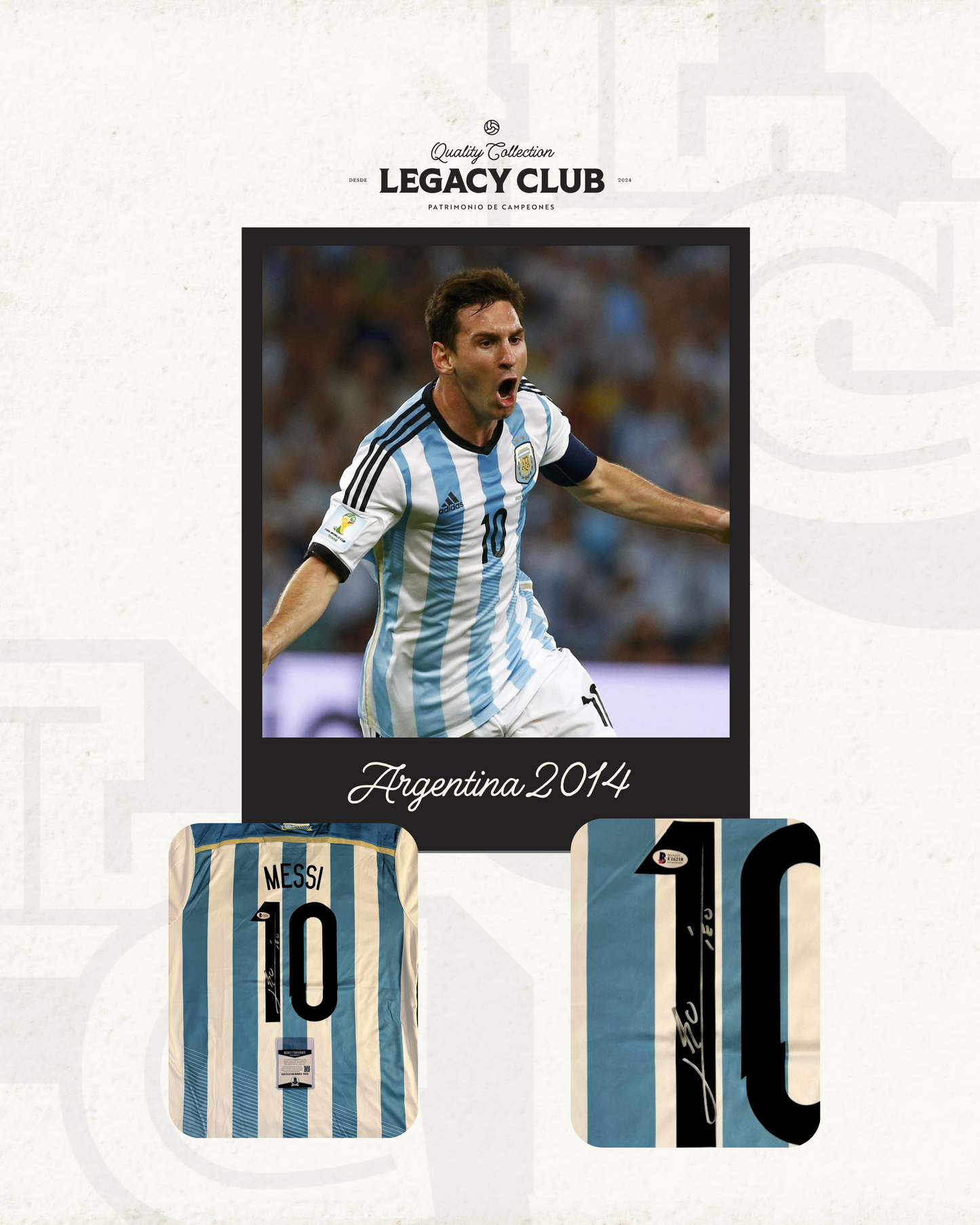 Camiseta Autografiada Lionel Messi Argentina 2014