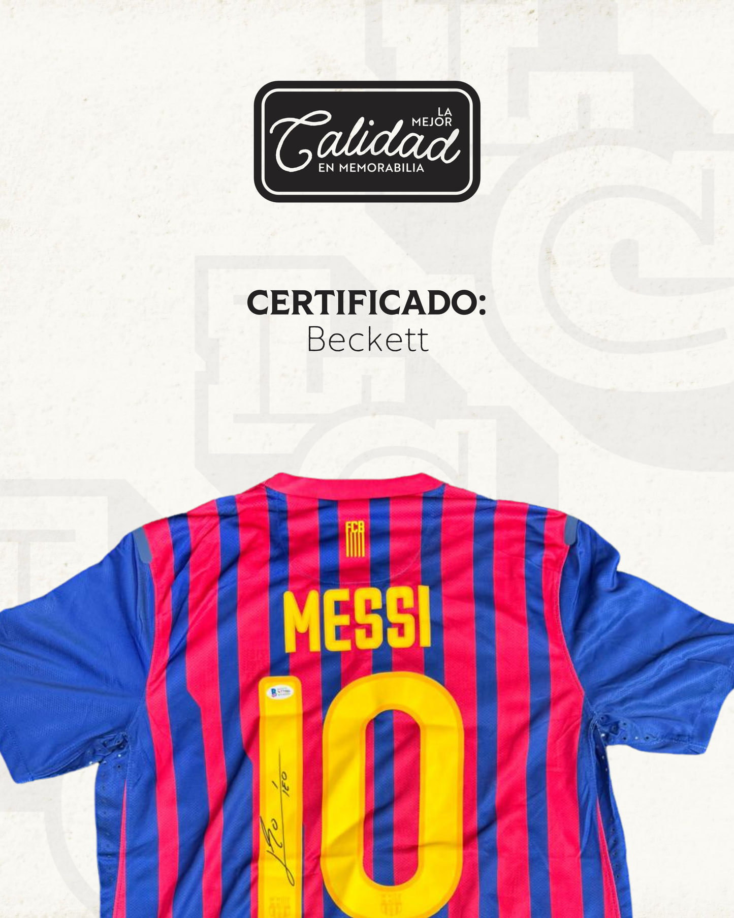 Camiseta Autografiada Lionel Messi Barcelona 2012