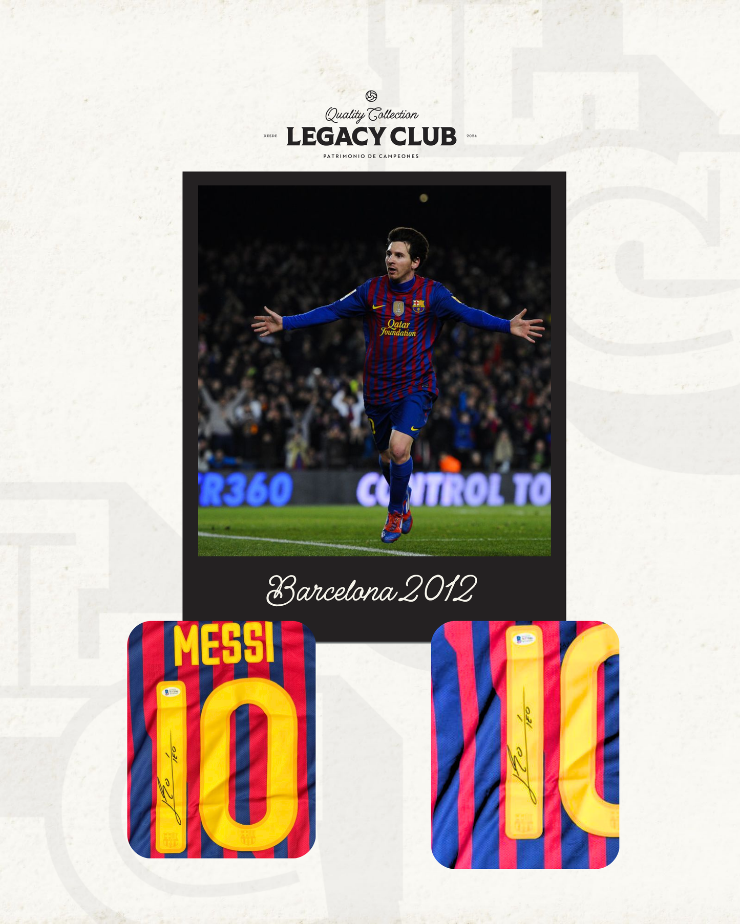 Camiseta Autografiada Lionel Messi Barcelona 2012