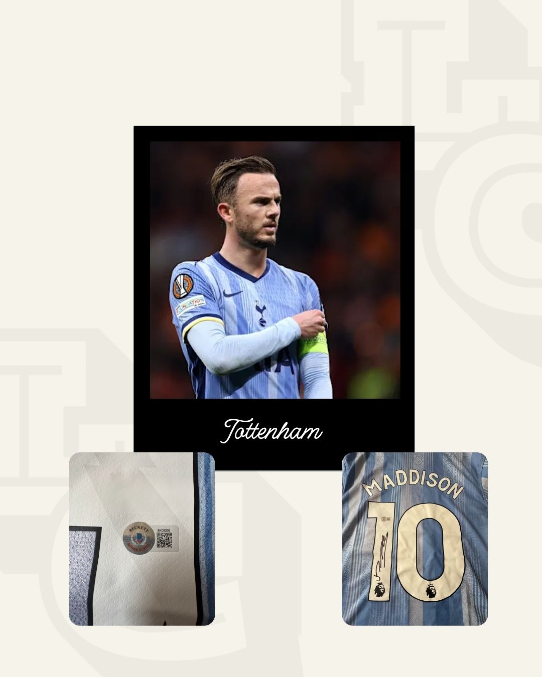 Jersey firmado James Maddison Tottenham 2024