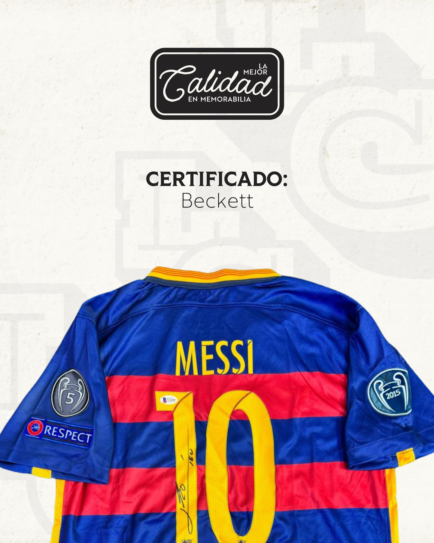 Camiseta Autografiada Lionel Messi Barcelona 2016