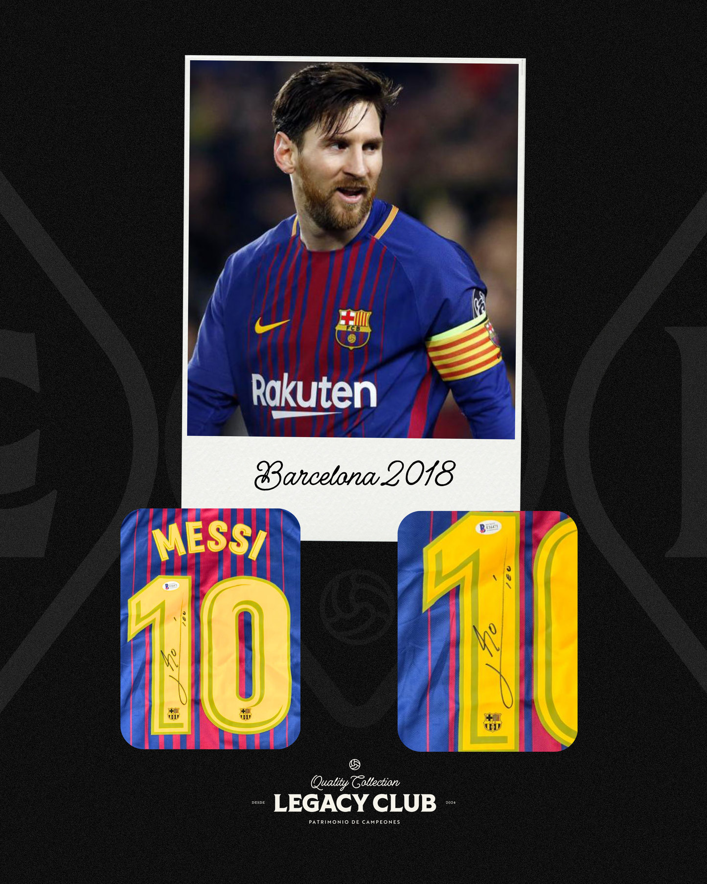 Camiseta Autografiada Lionel Messi Barcelona 2018