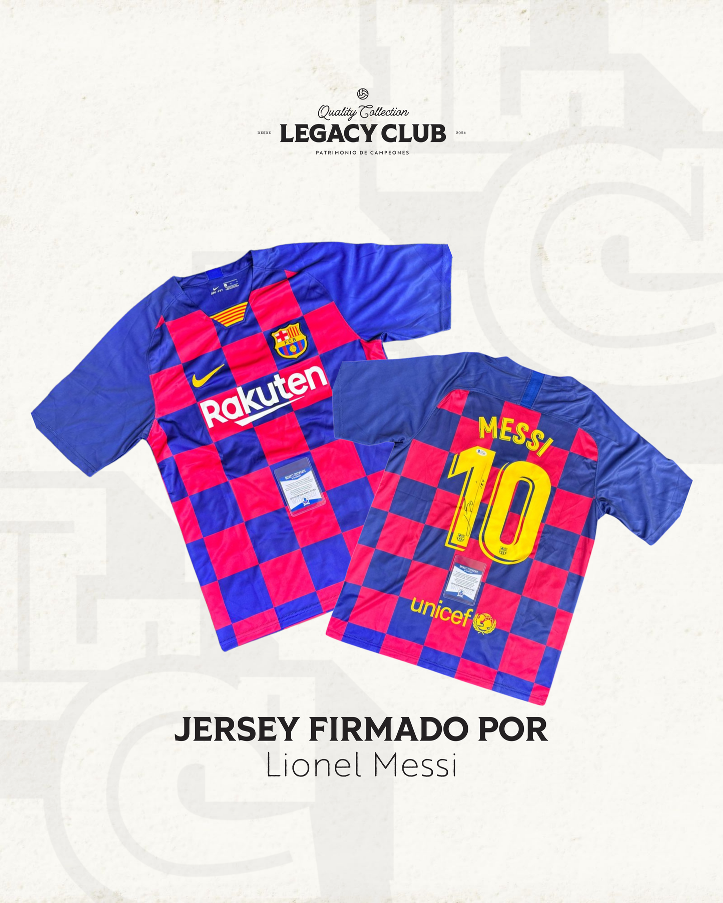 Camiseta Autografiada Lionel Messi Barcelona 2020