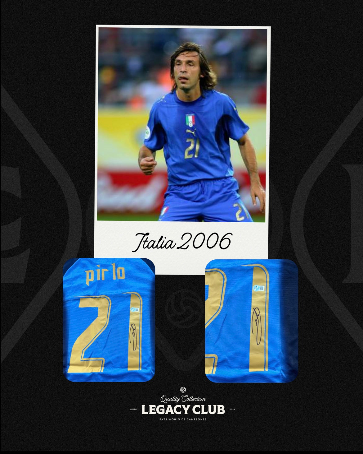 Jersey firmado Andrea Pirlo Italia 2006