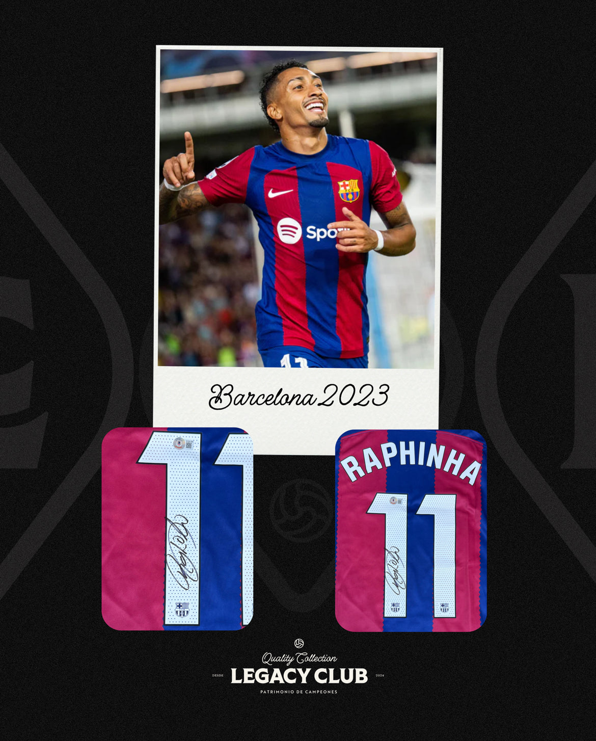 Camiseta Autografiada Raphinha Barcelona 2023