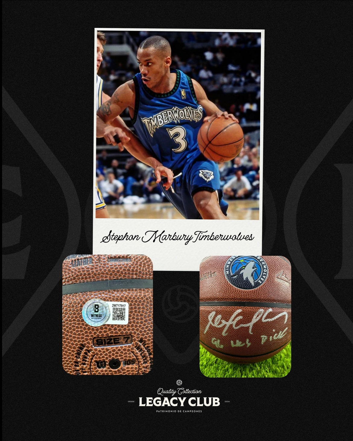 Balón firmado Stephon Marbury Timberwolves