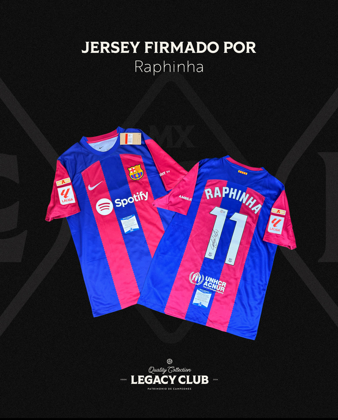 Camiseta Autografiada Raphinha Barcelona 2023