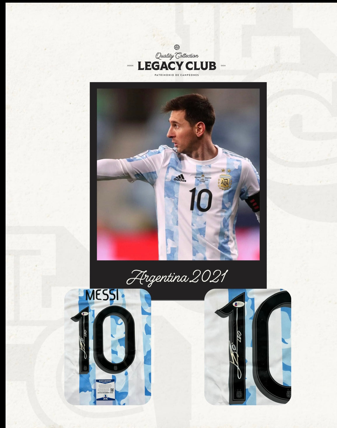 Jersey firmado Lionel Messi Argentina 2021