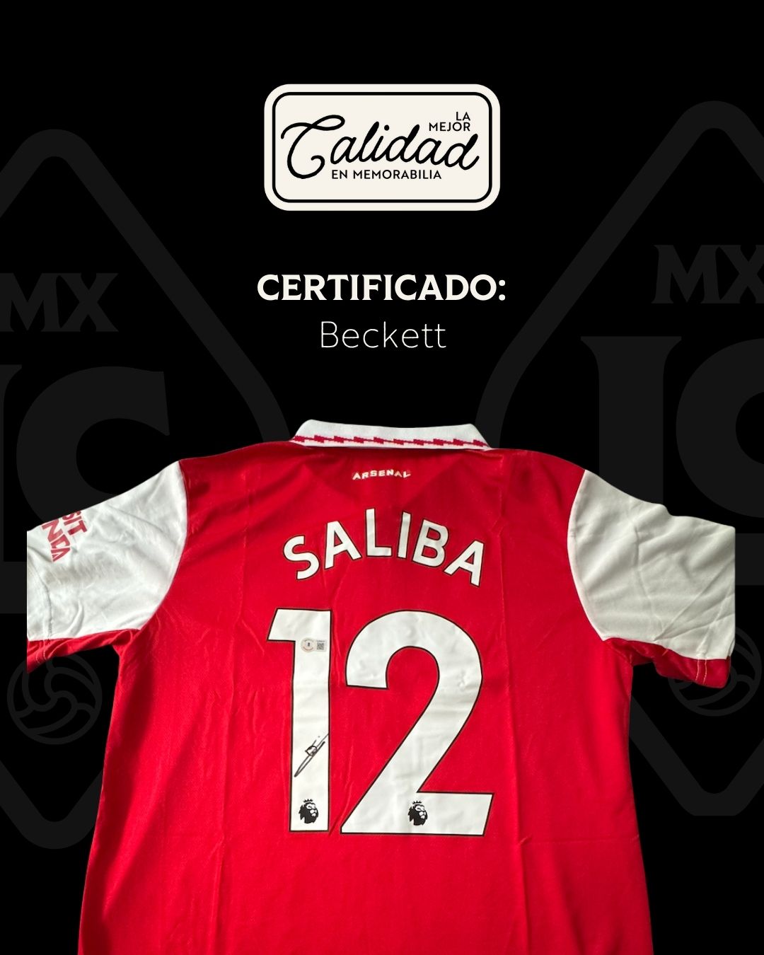 Jersey firmado William Saliba Arsenal 2022