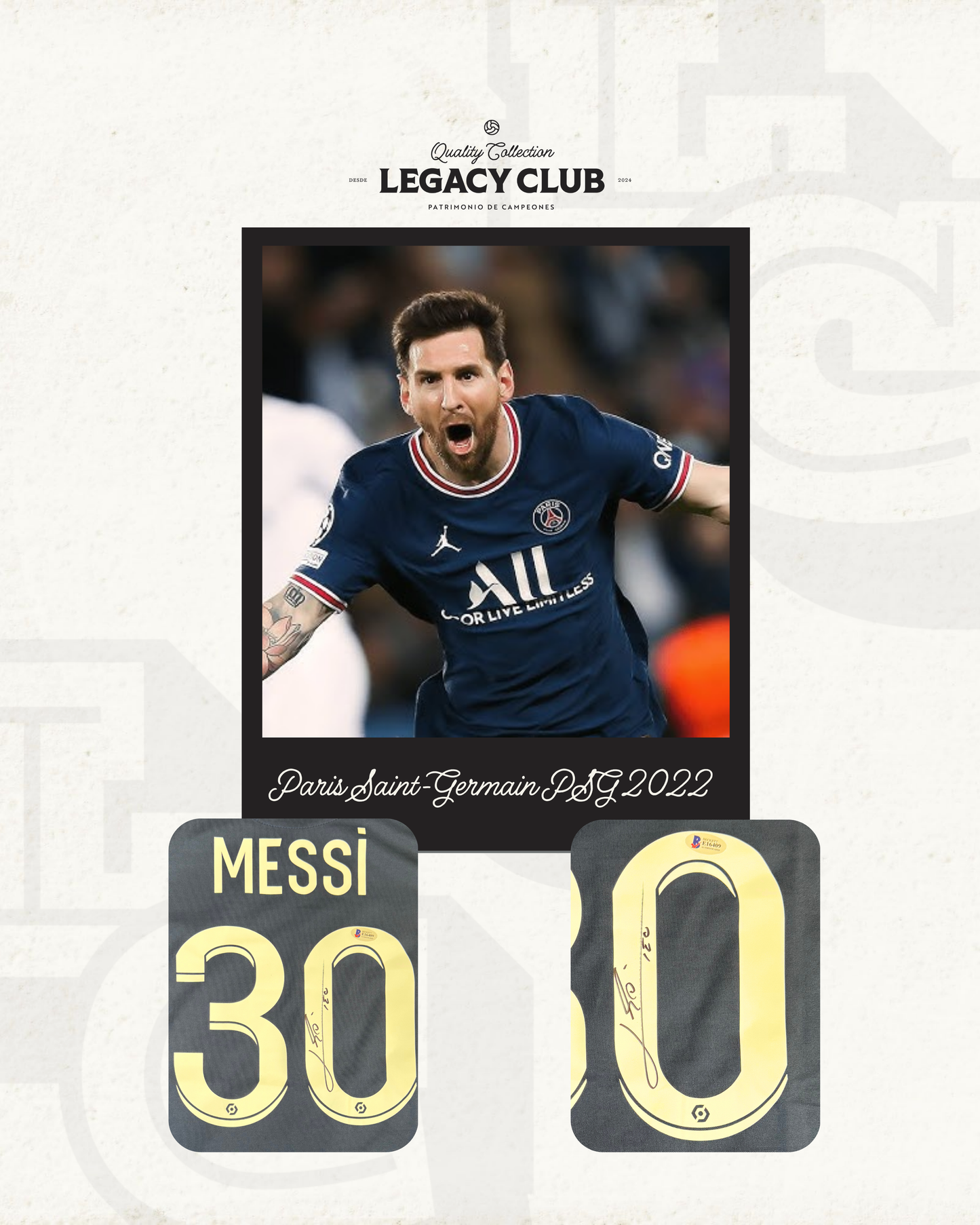 Camiseta Autografiada Lionel Messi Paris Saint-Germain PSG 2022