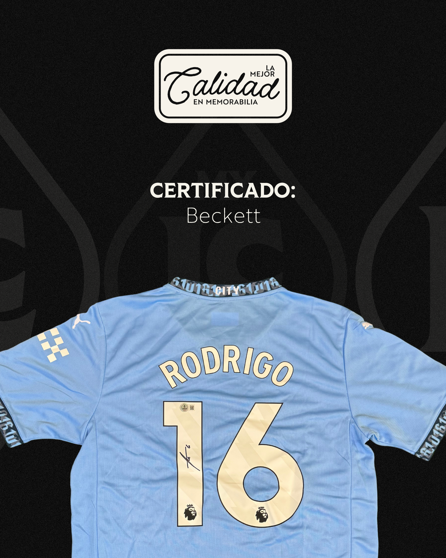 Camiseta Autografiada Rodrigo "Rodri" Hernandez Manchester City 2024