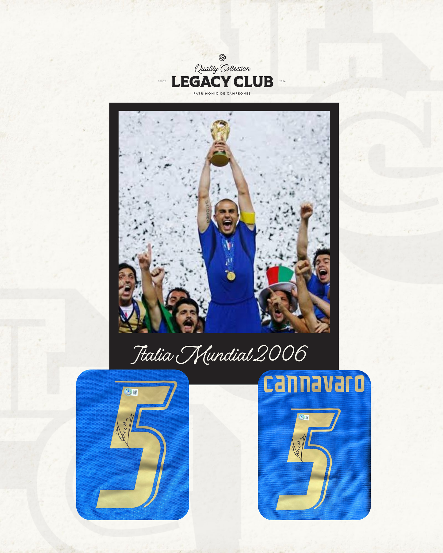 Camiseta Autografiada Fabio Cannavaro Italia Mundial 2006