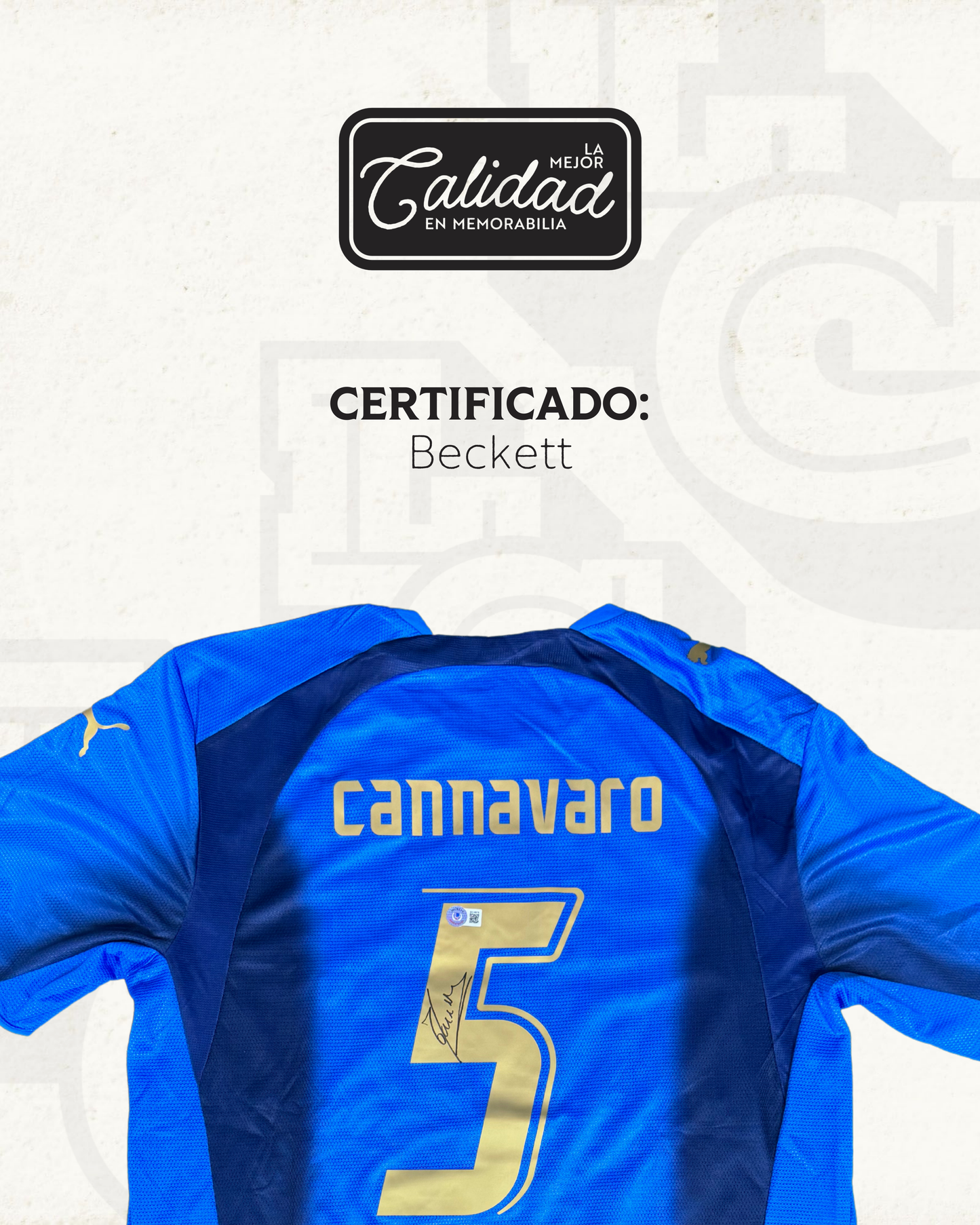 Camiseta Autografiada Fabio Cannavaro Italia Mundial 2006