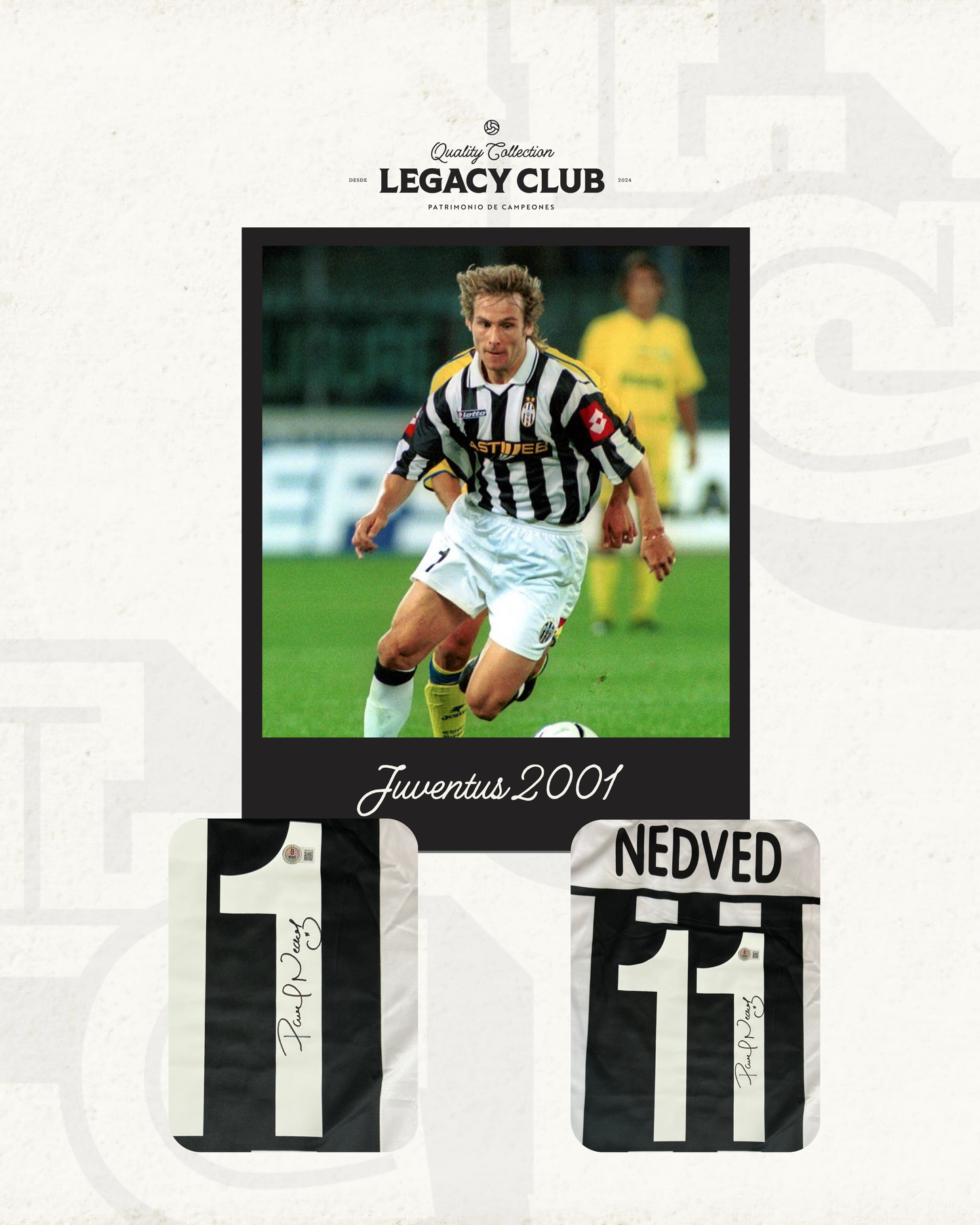 Camiseta Autografiada Pavel Nedved Juventus 2001