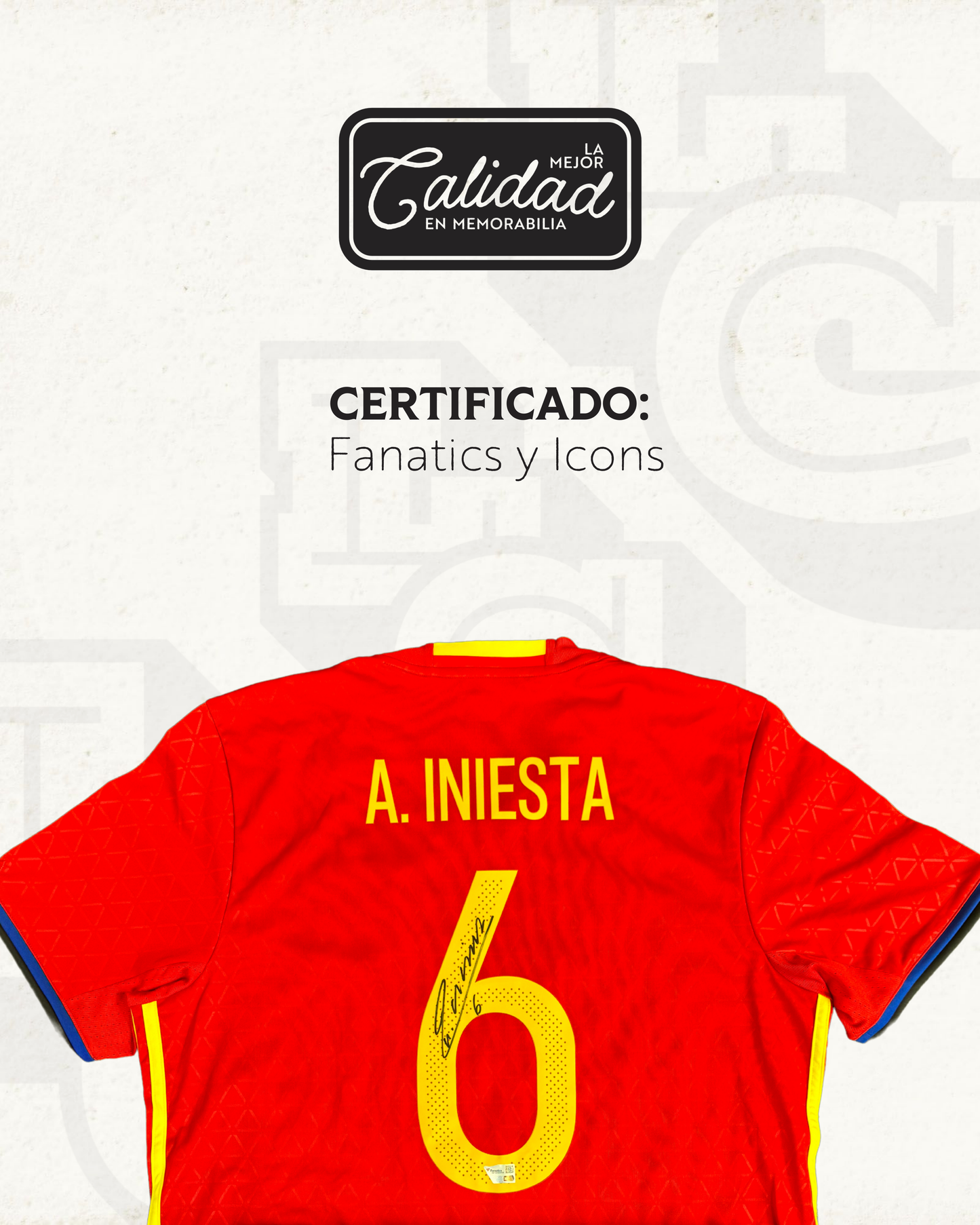 Camiseta Autografiada Andrés Iniesta España 2015