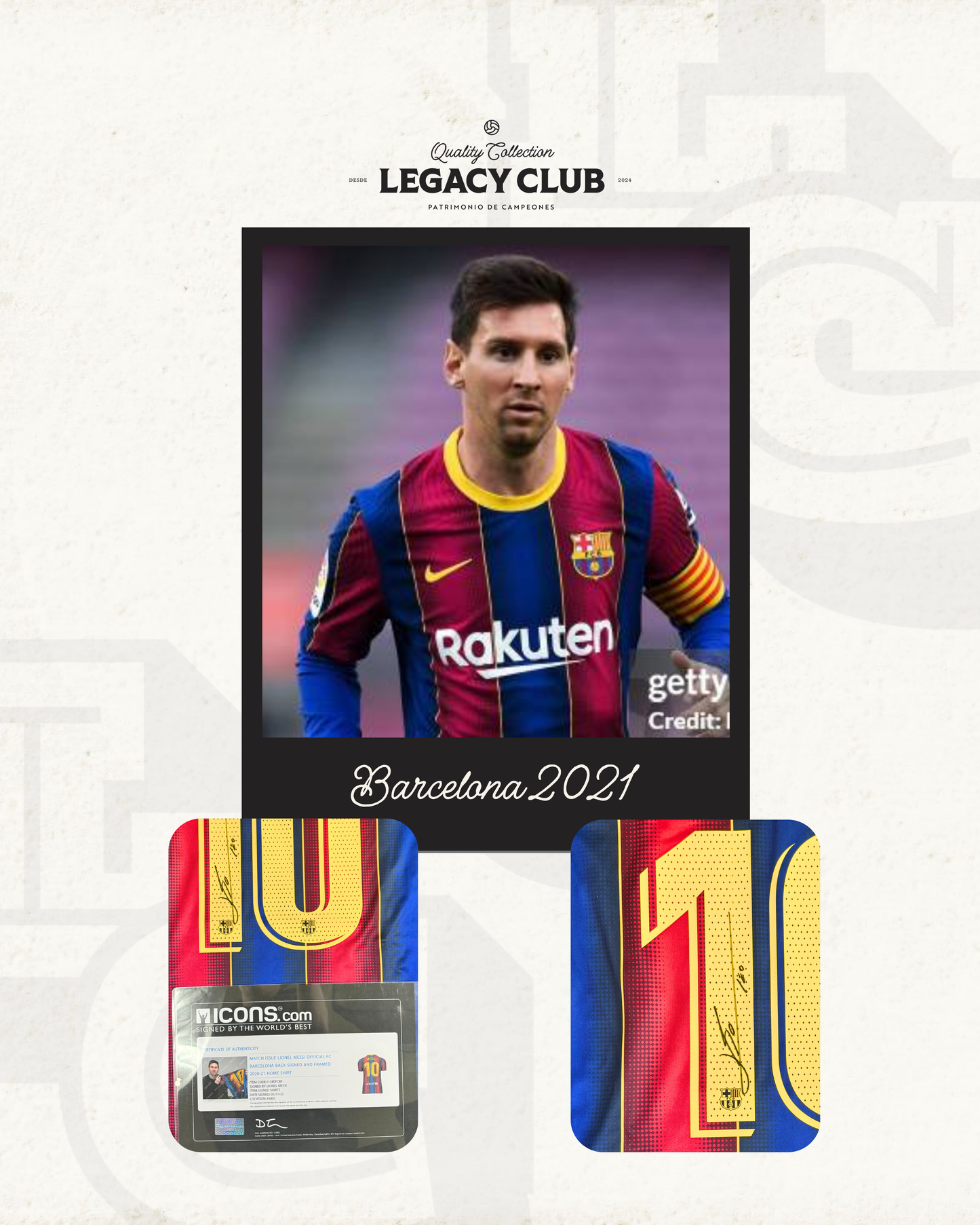 Camiseta Autografiada Lionel Messi Barcelona 2021
