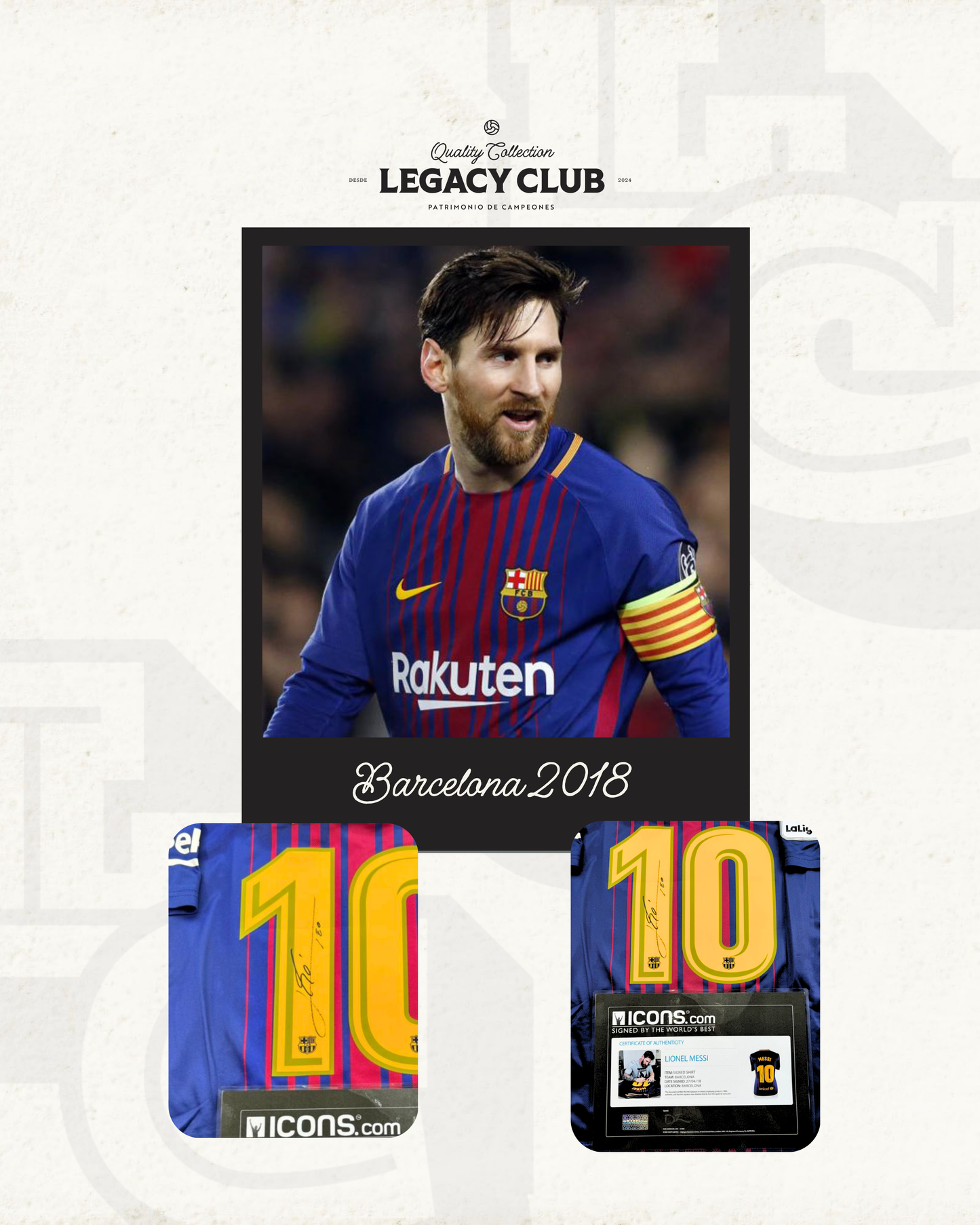 Jersey firmado Lionel Messi Barcelona 2018