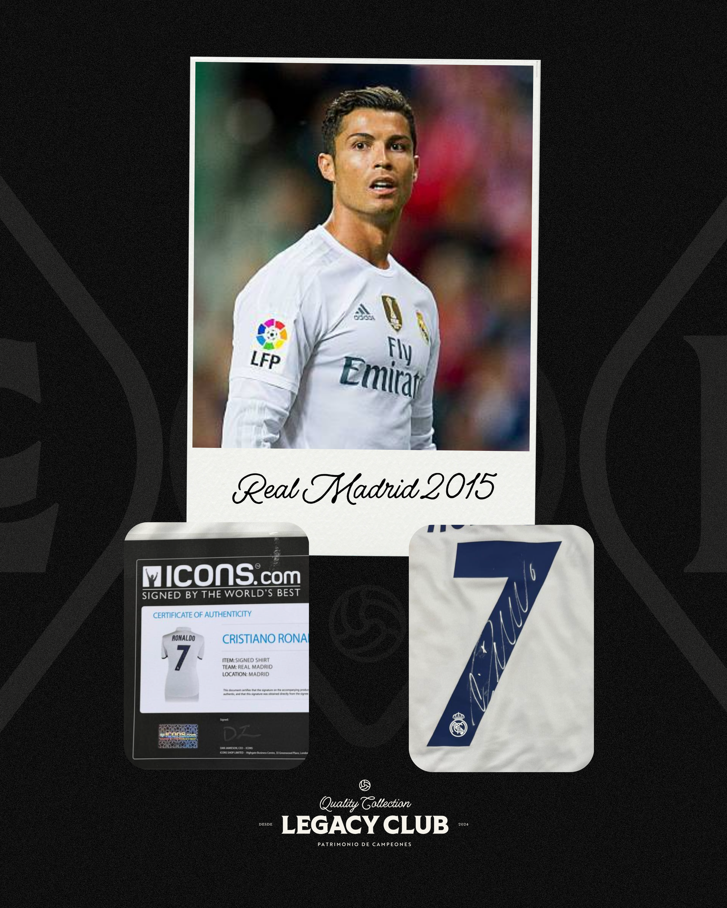 Jersey firmado Cristiano Ronaldo Real Madrid 2015