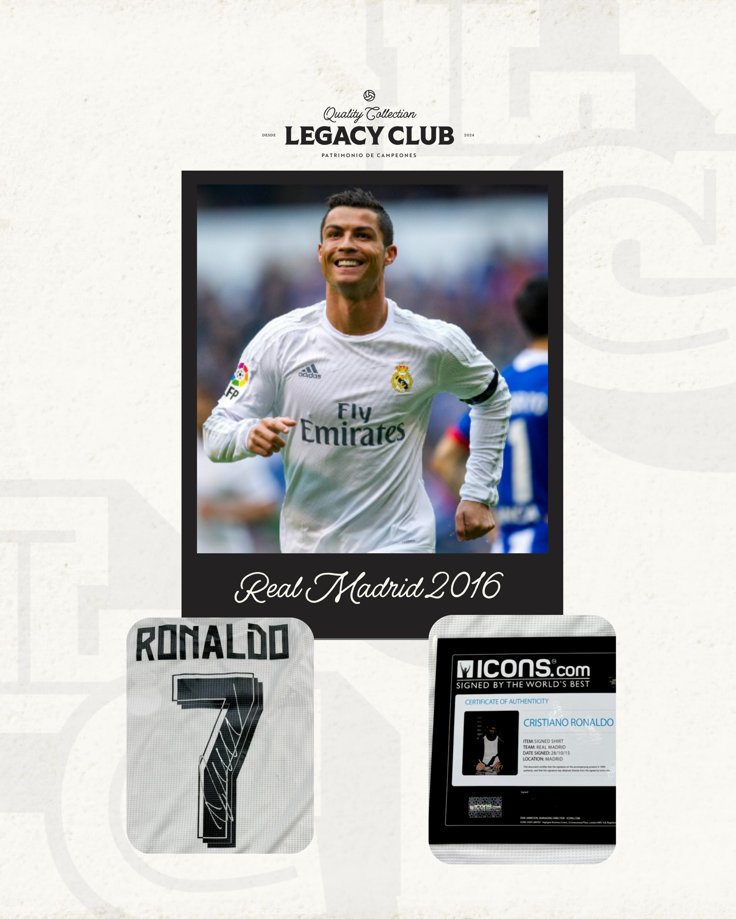 Jersey firmado Cristiano Ronaldo Real Madrid 2016
