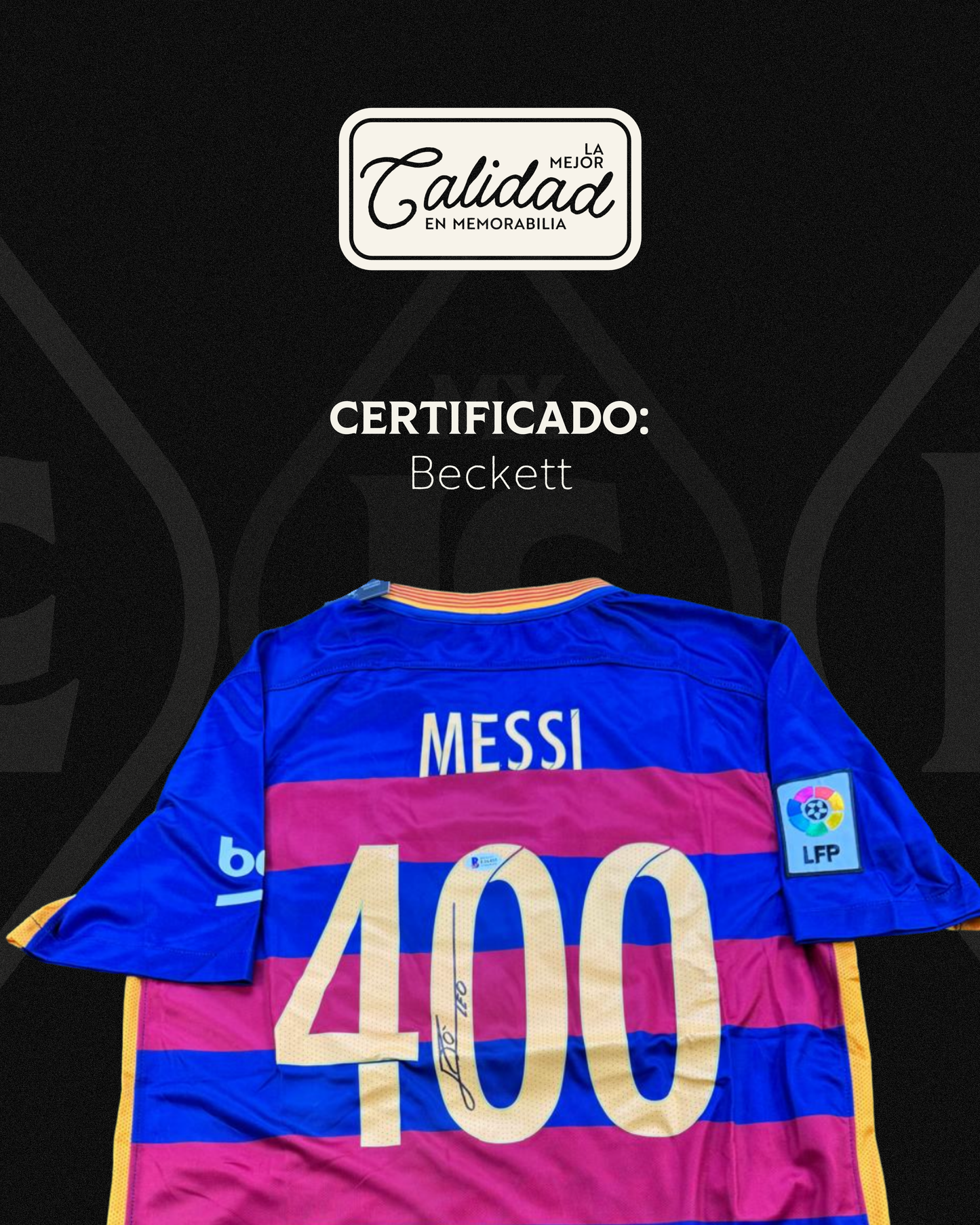 Jersey firmado Lionel Messi Barcelona 2016 400 Goles