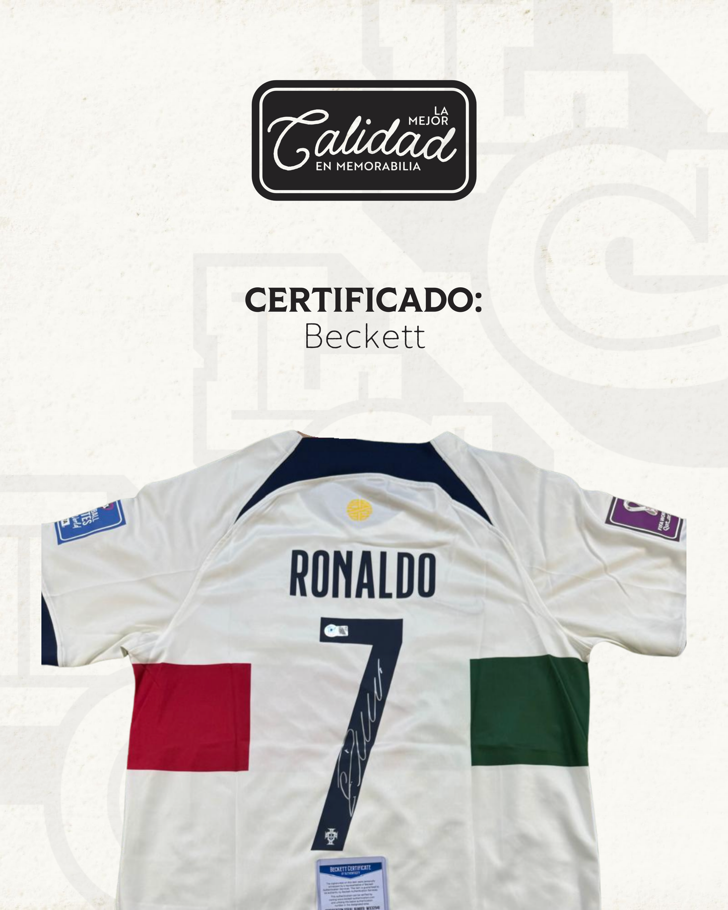 Jersey firmado Cristiano Ronaldo Portugal Visitante Mundial 2022