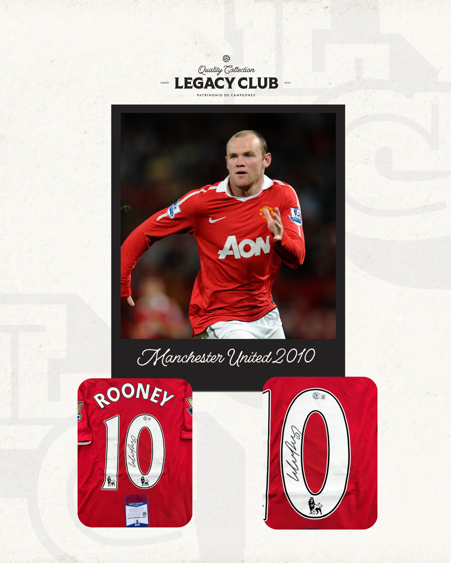 Jersey firmado Wayne Rooney Manchester United 2010