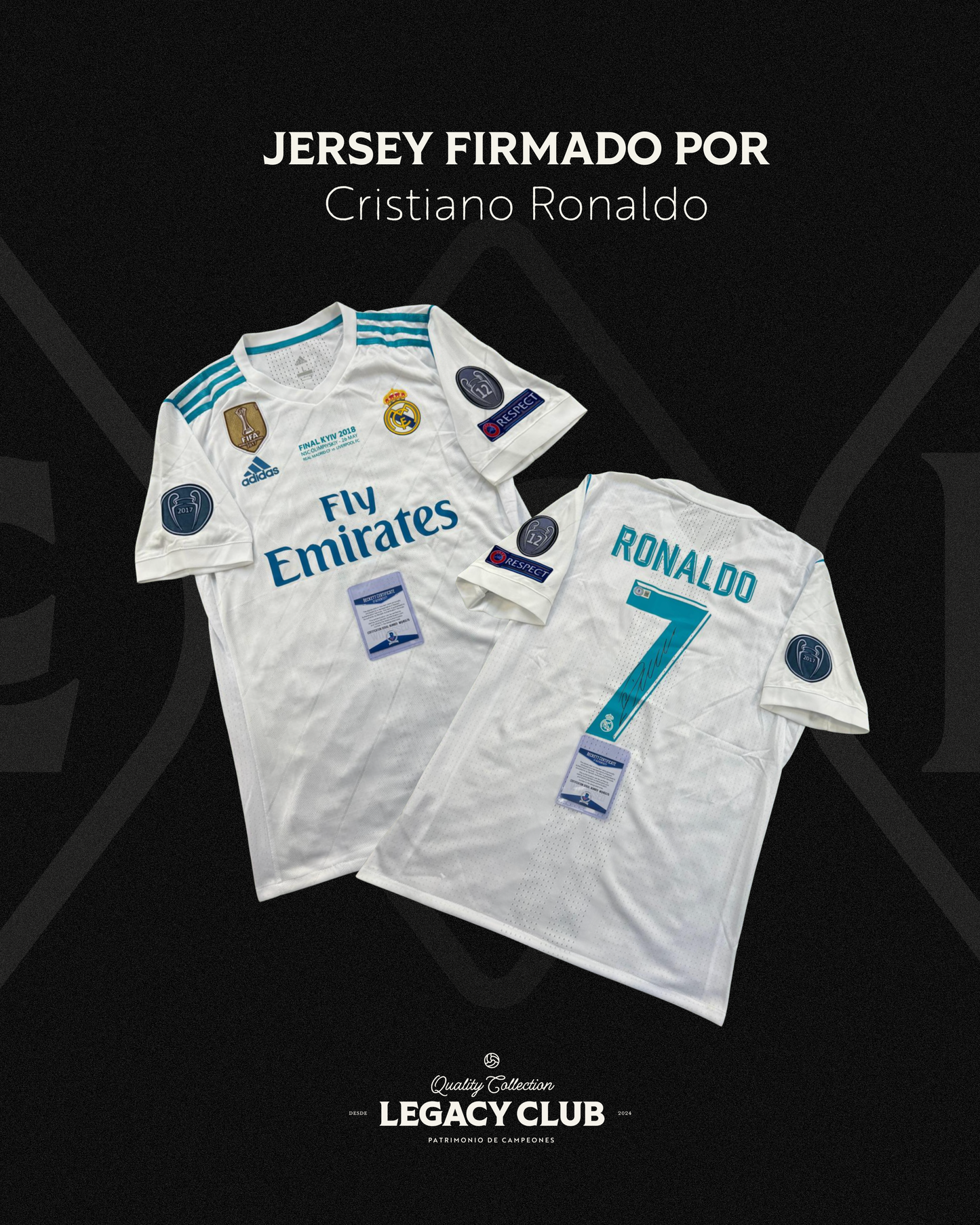 Jersey firmado Cristiano Ronaldo Real Madrid Final CL Kiev 2017