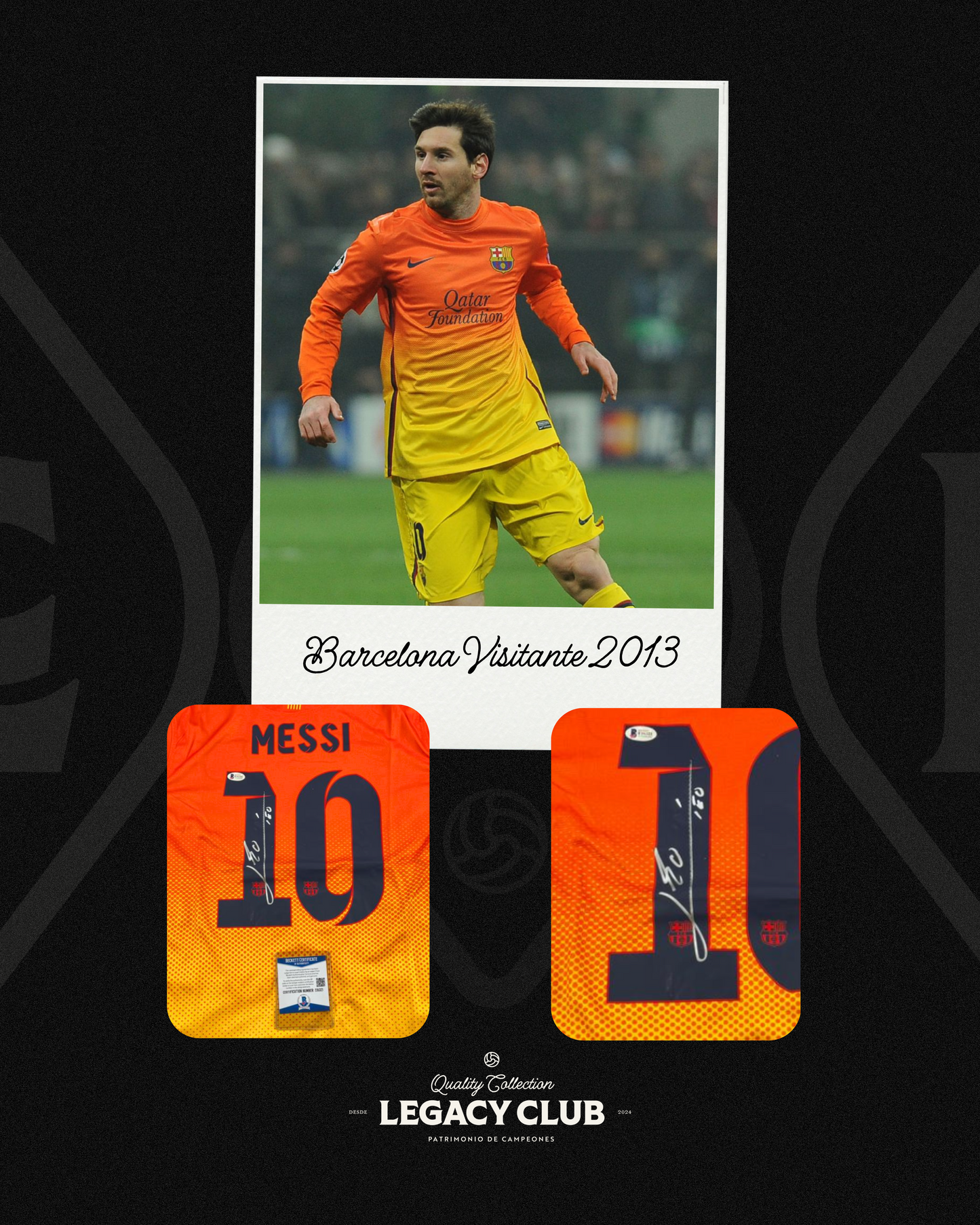 Jersey firmado Lionel Messi Barcelona Visitante 2013