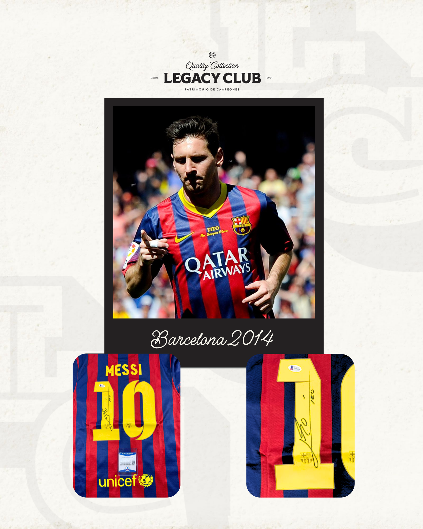 Jersey firmado Lionel Messi Barcelona 2014