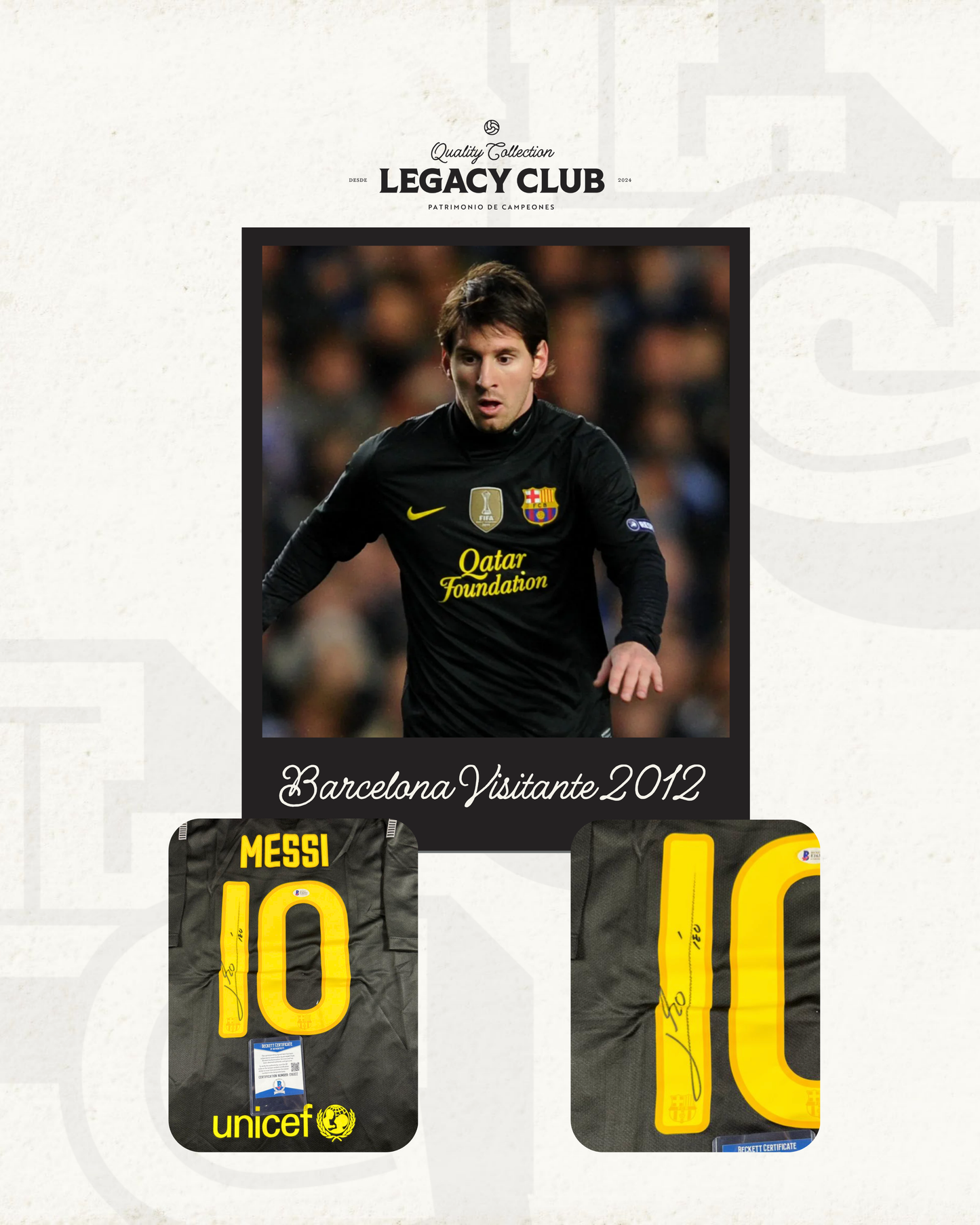 Jersey firmado Lionel Messi Barcelona Visitante 2012