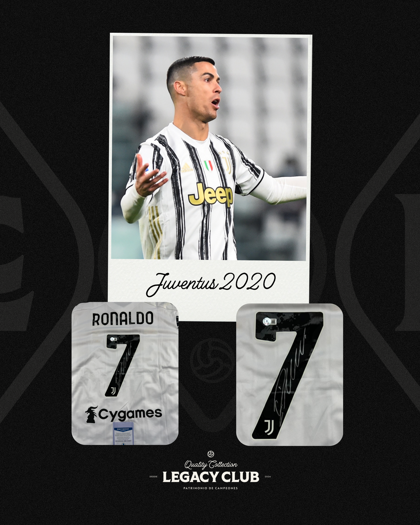 Jersey firmado Cristiano Ronaldo Juventus 2020