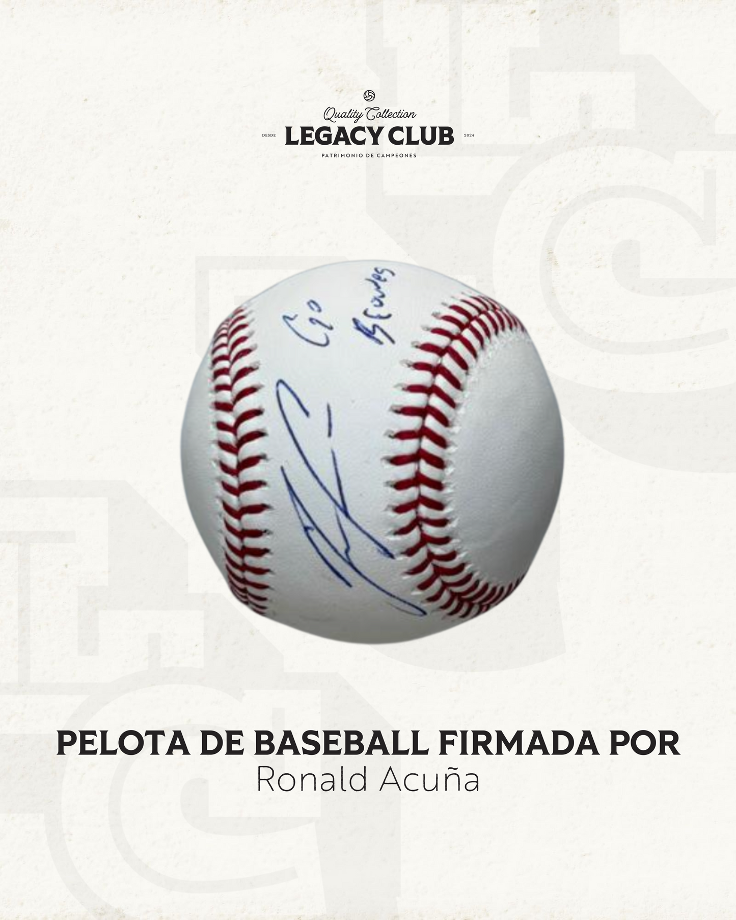 Pelota firmada Ronald Acuña