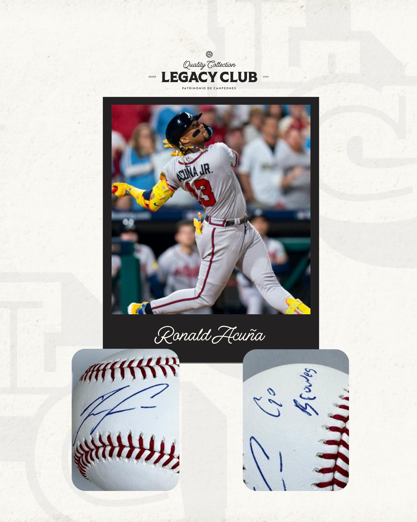 Pelota firmada Ronald Acuña