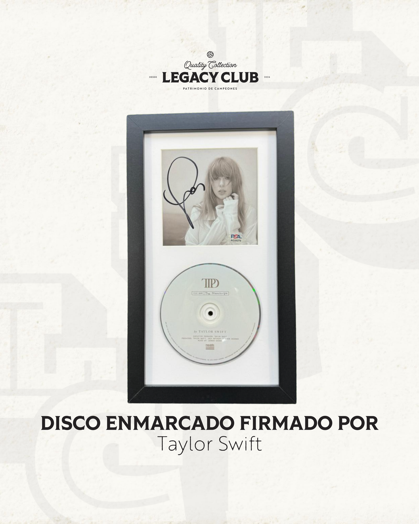 TAYLOR SWIFT DISCO ENMARCADO