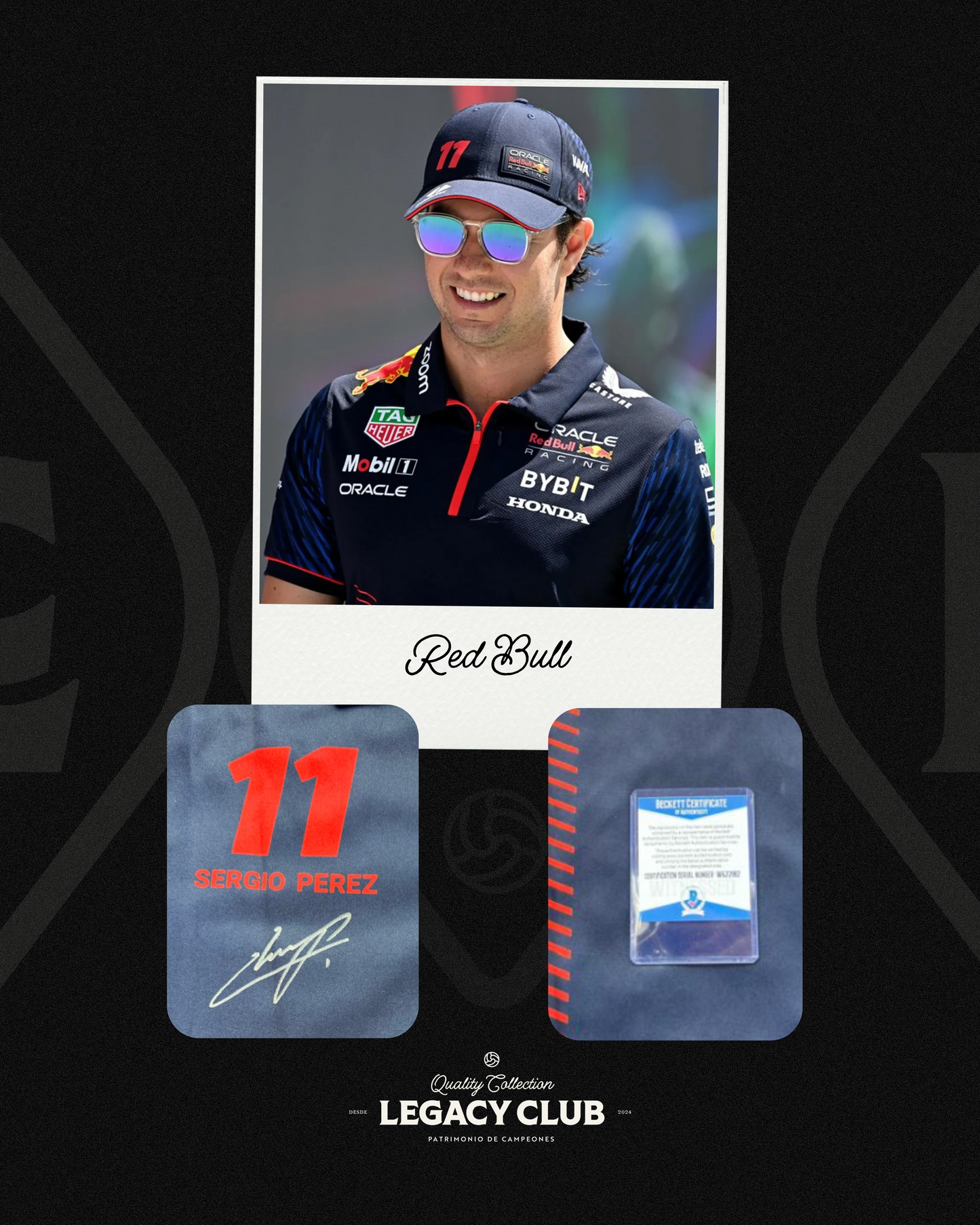 Playera firmada Sergio Perez Red Bull
