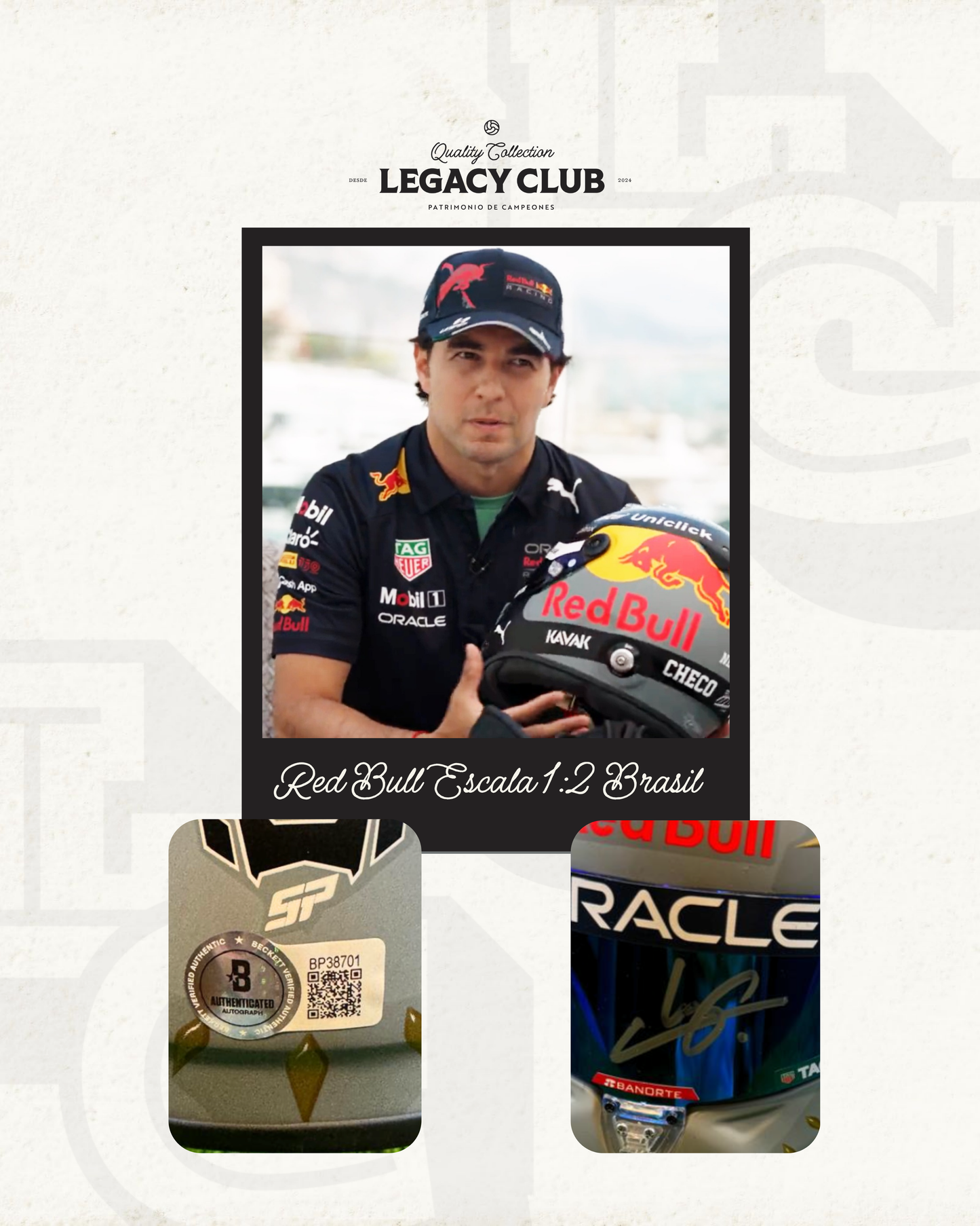 Casco Sergio Perez Red Bull Escala 1:2 Brasil
