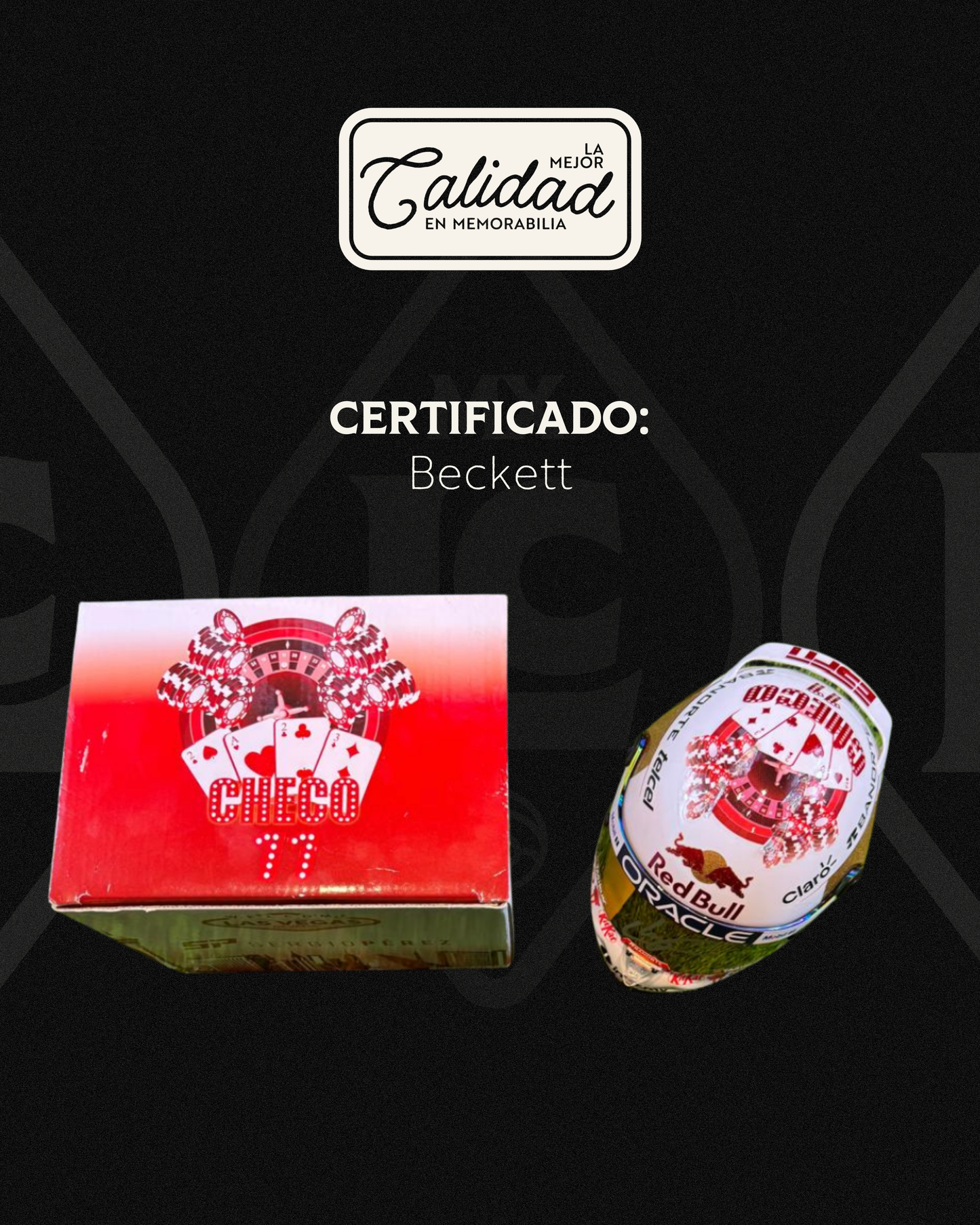 Casco firmado Sergio Perez Red Bull Escala 1:2 Las Vegas