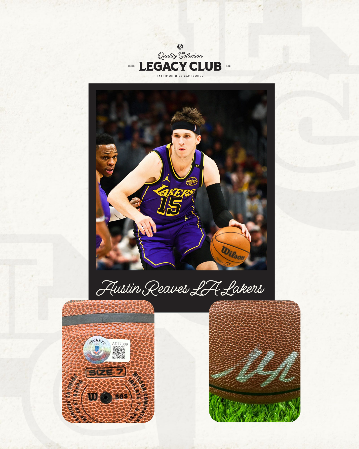 Balón Firmado Austin Reaves LA Lakers