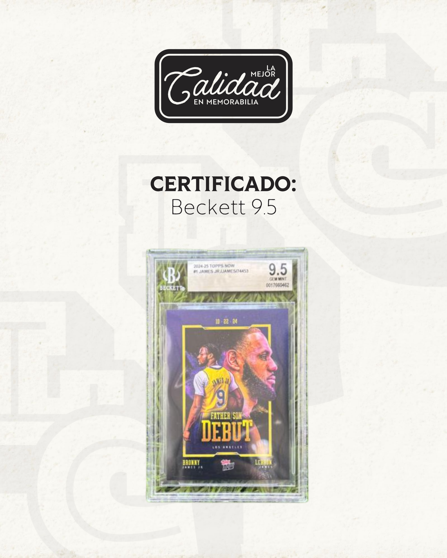 Tarjeta Lebron James & Bronny James Topps (BGS 9.5)