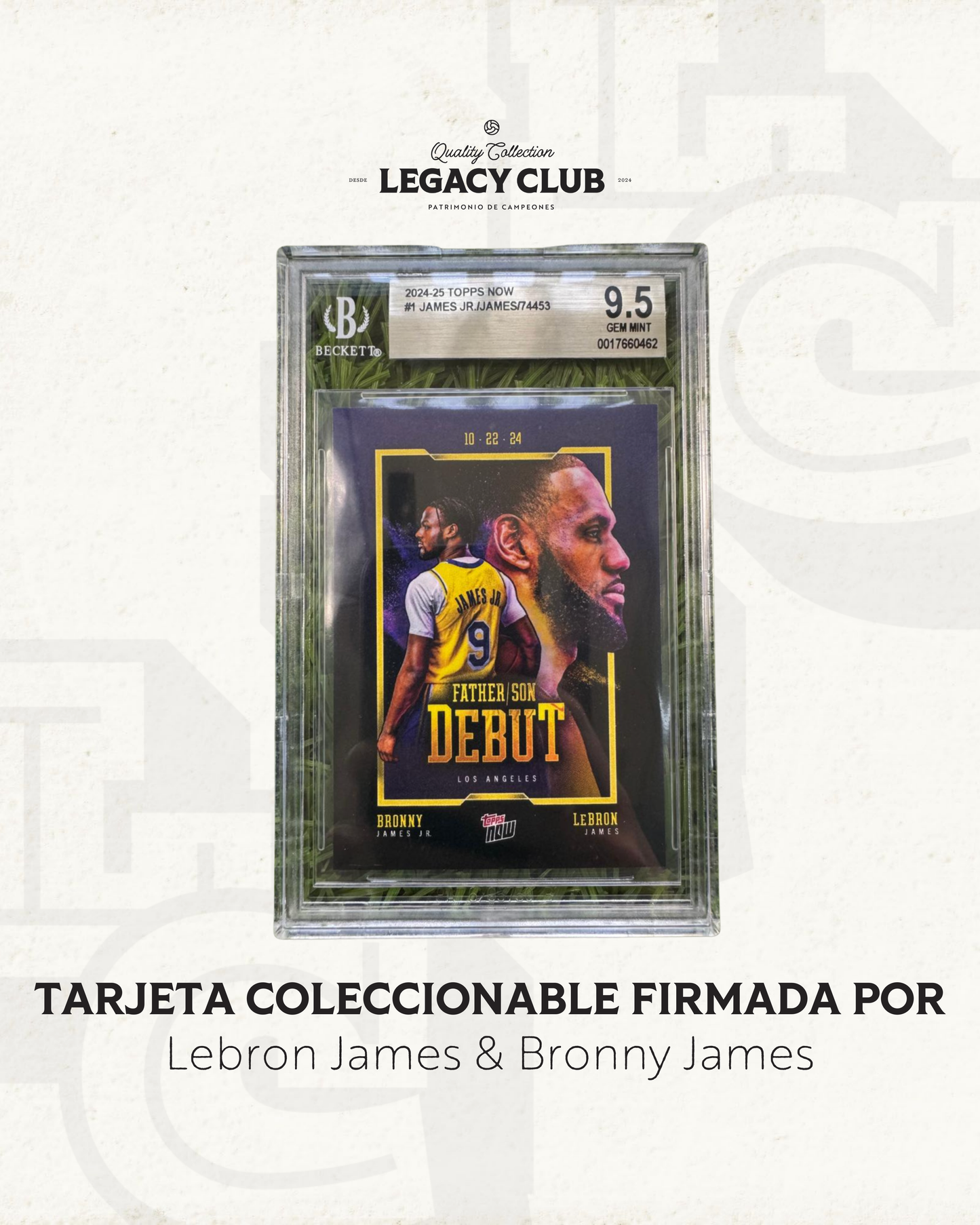 Tarjeta Lebron James & Bronny James Topps (BGS 9.5)
